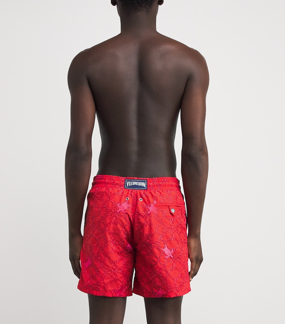 Embroidered Turtle Mistral Swim Shorts 201 COQUELICOT Image 4