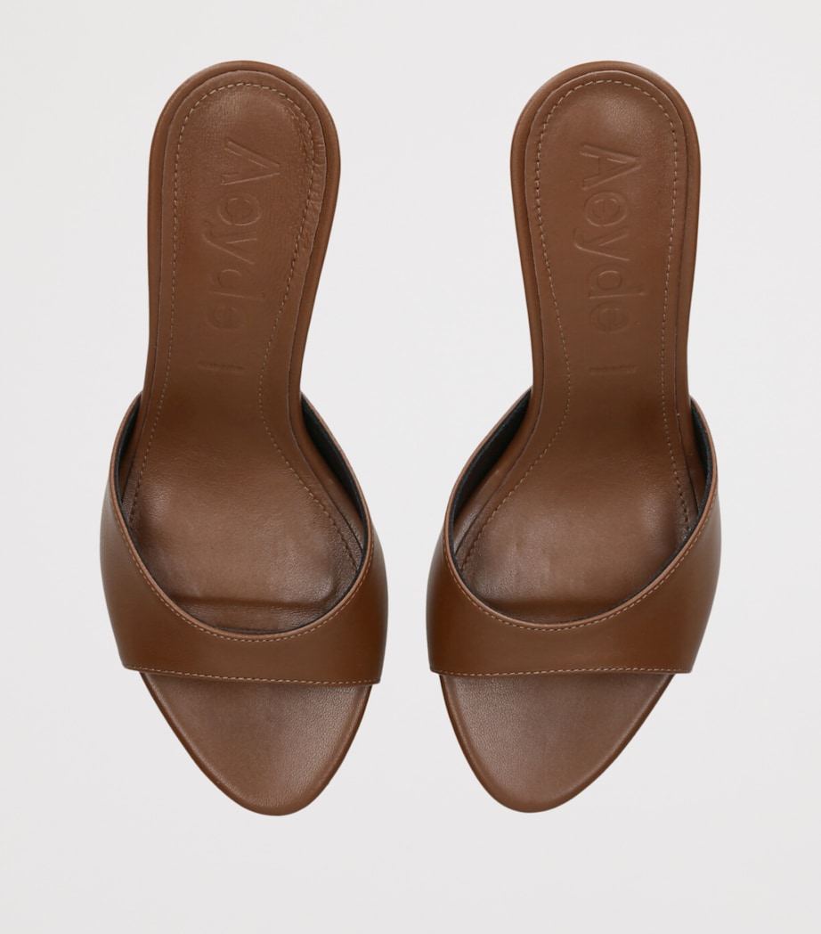 aeyde Leather Samia Heeled Mules 75 Mid Brown Image 4