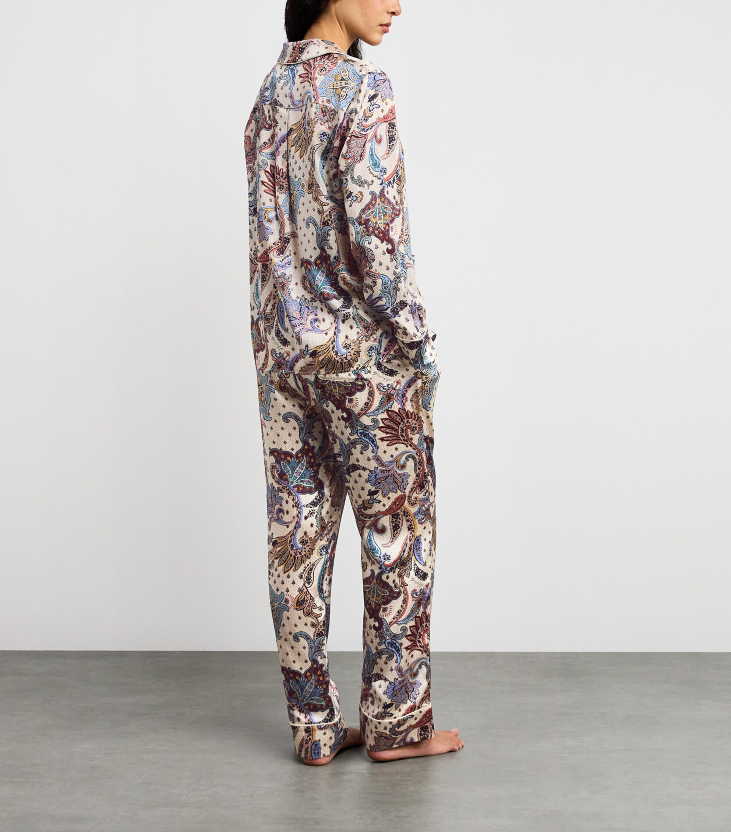 Silk Paisley Pyjama Set MULTI Image 3