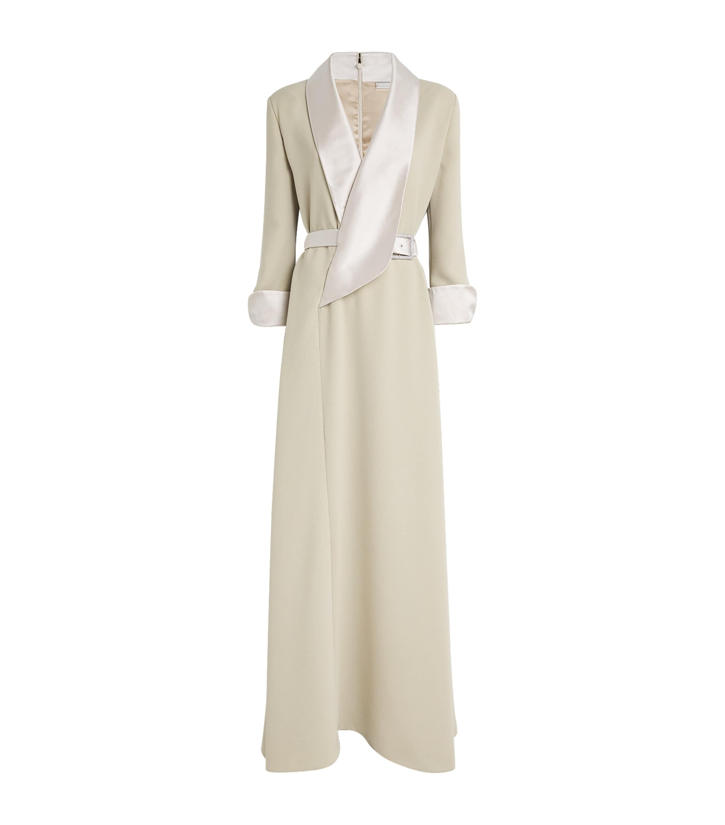 Alexis Mabille Crepe Belted Gown In Beige