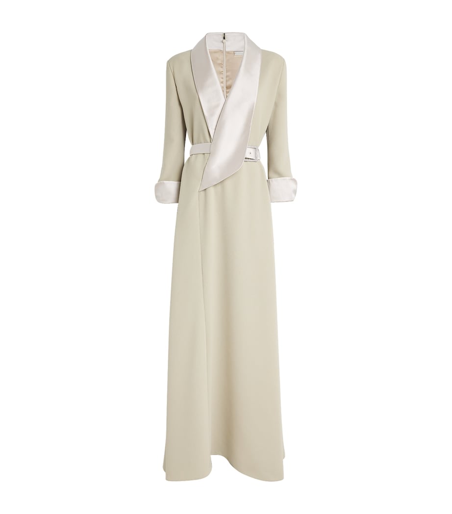 Alexis Mabille Womens Crepe Belted Gown Beige Image 1