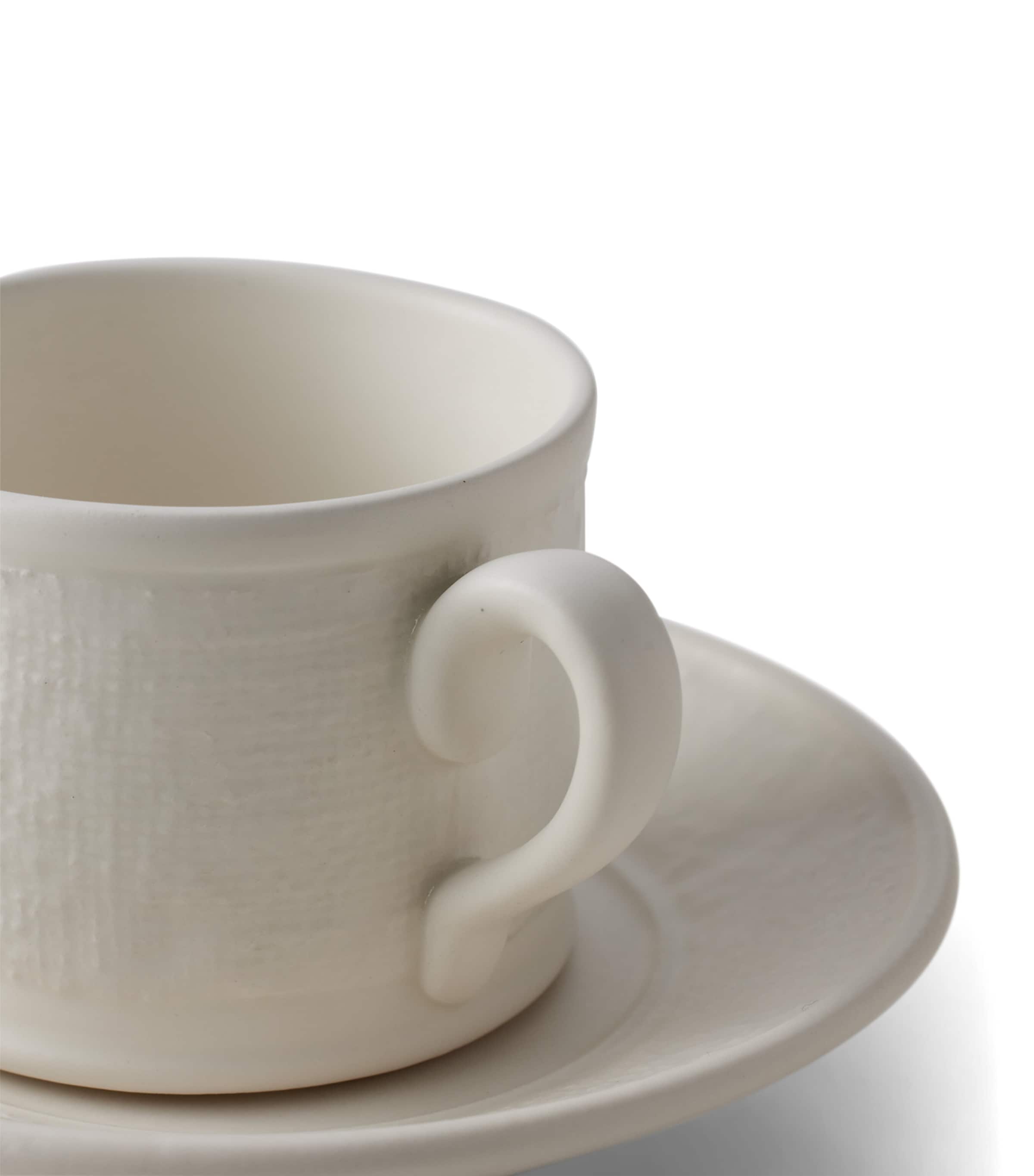 Earthenware Everett Teacup and Saucer CREAM Image 2