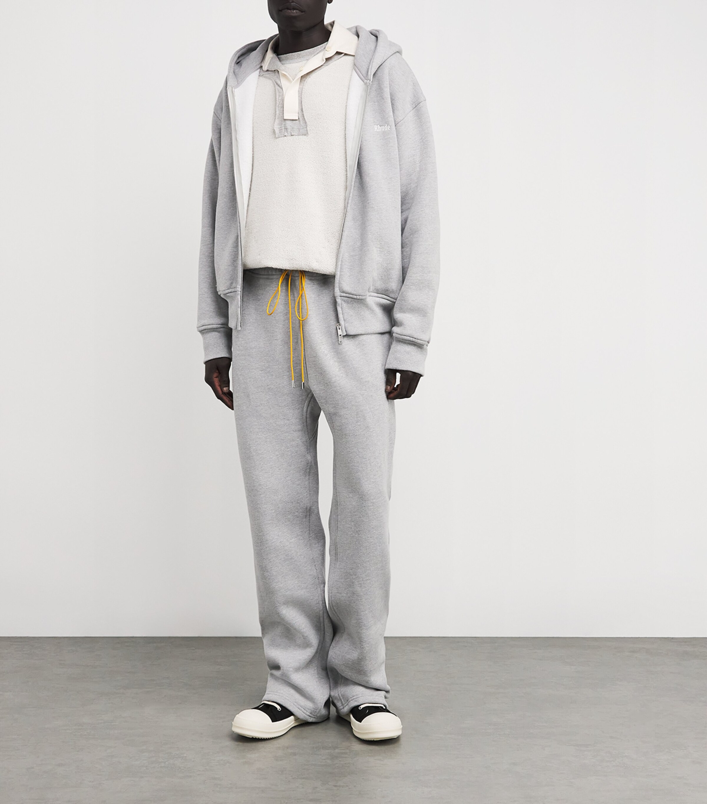 Rhude Mens Cotton Classique Sweatpants Heather Gray Image 2