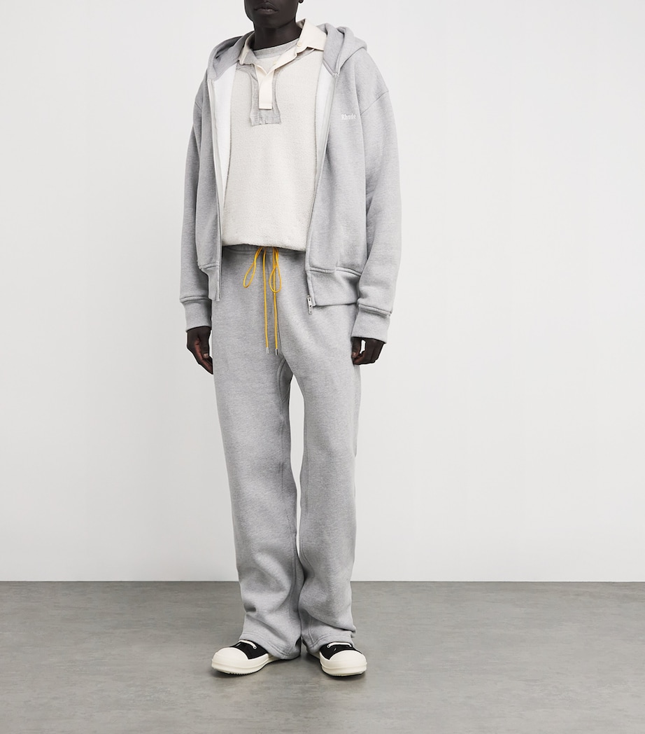 Rhude Mens Cotton Classique Sweatpants Heather Gray Image 2