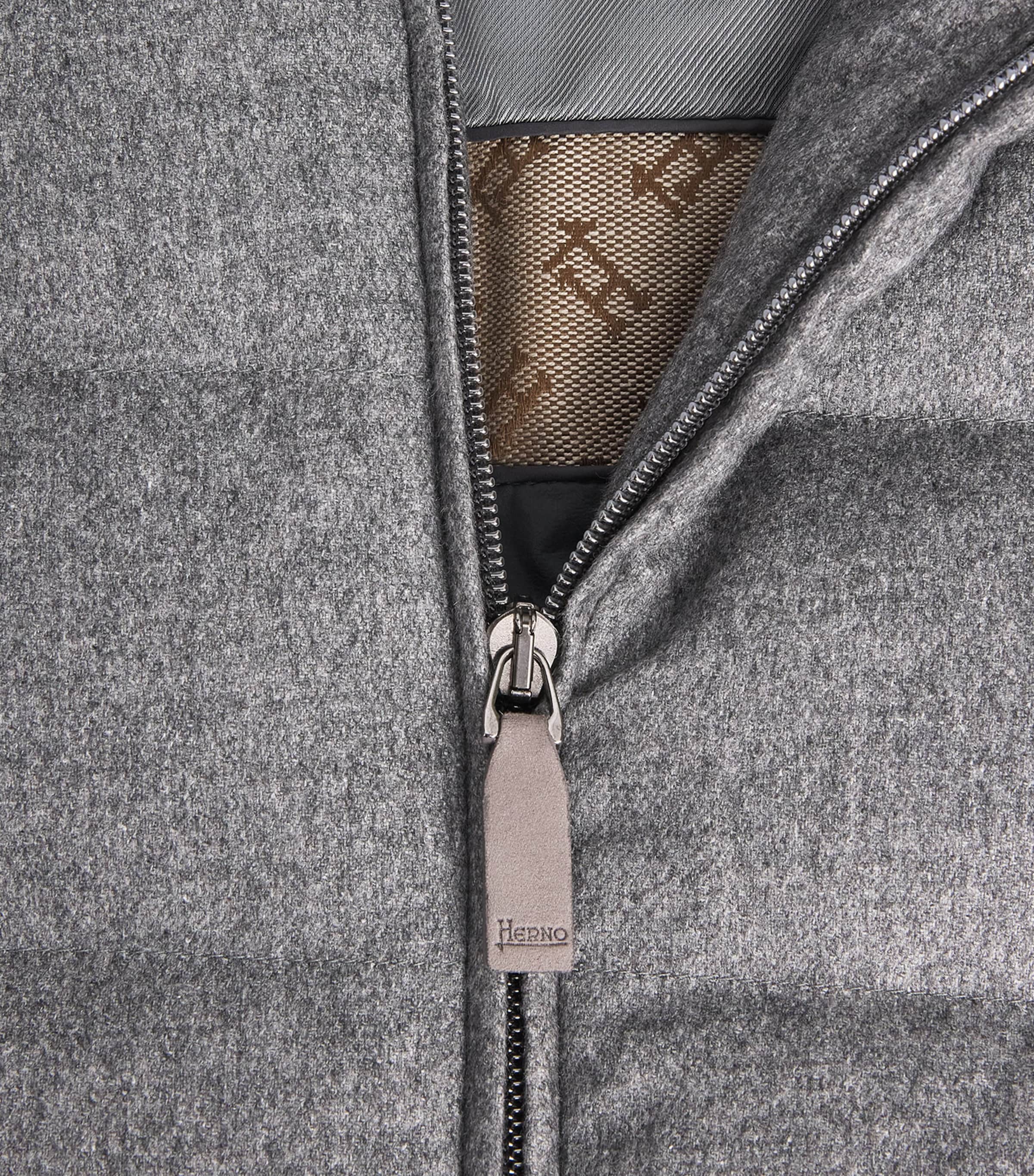Herno Mens Silk-Cashmere Down Quilted Gilet Grigio Image 6