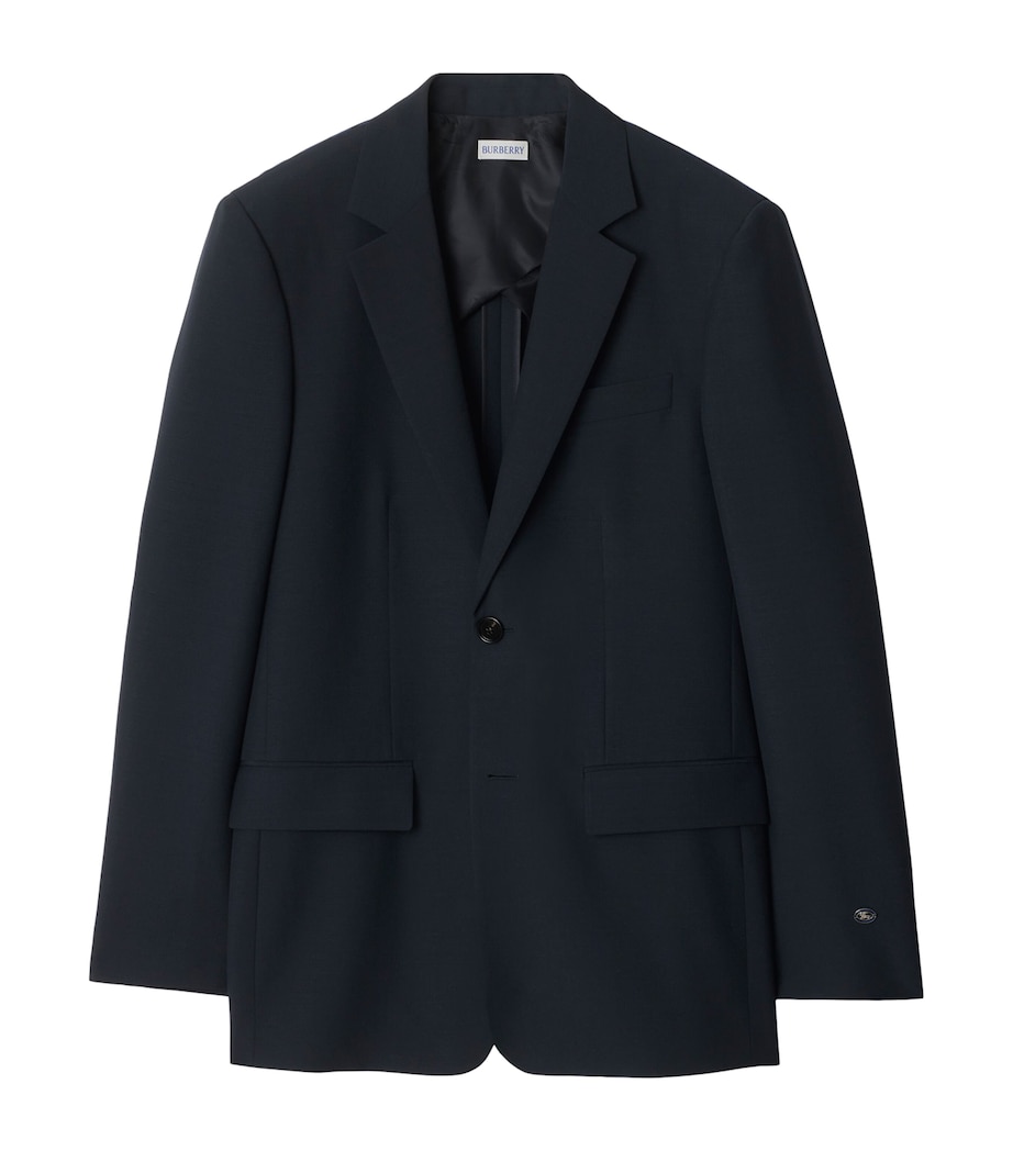 Wool-Mohair Slim Tailored Blazer NAVY Image 1