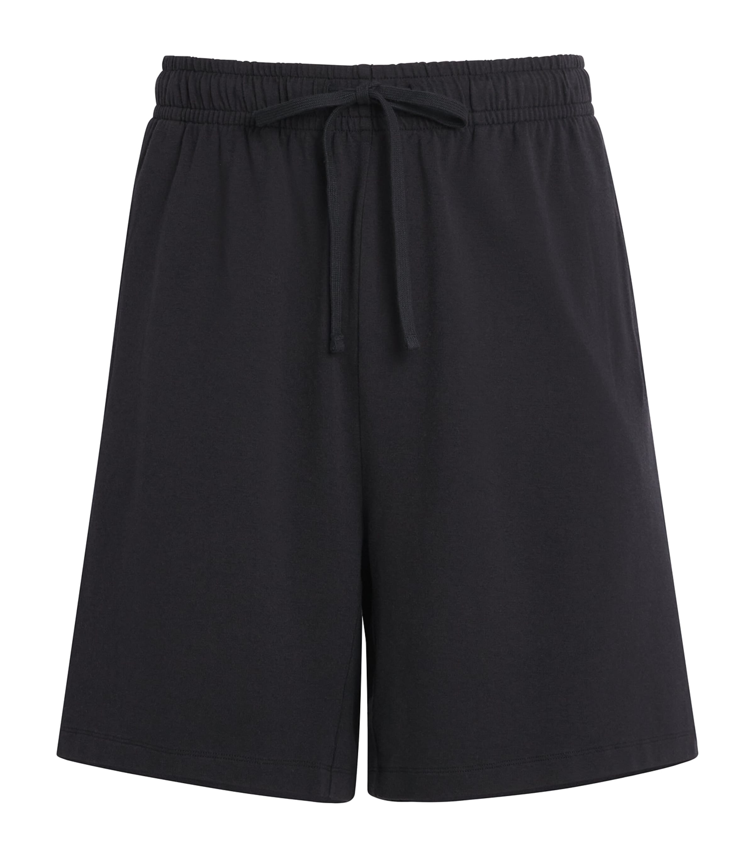 Skims Stretch Cotton Blend Jersey Lounge Shorts In Black