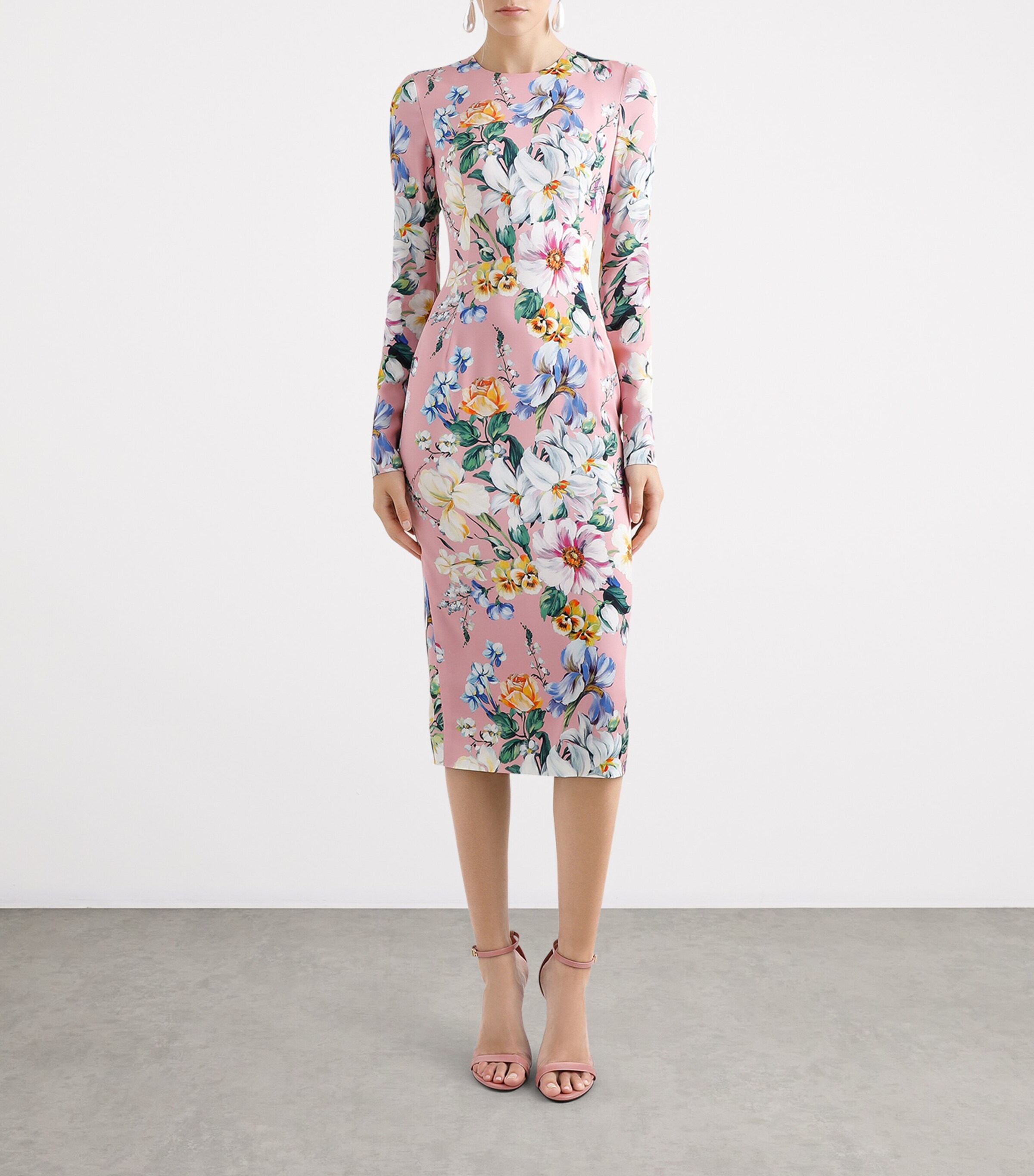 【関税＆送料込み】Dolce & Gabbana Flower Print Satin Midi Dolce & Gabbana Satin Floral Midi Dress | Harrods US
