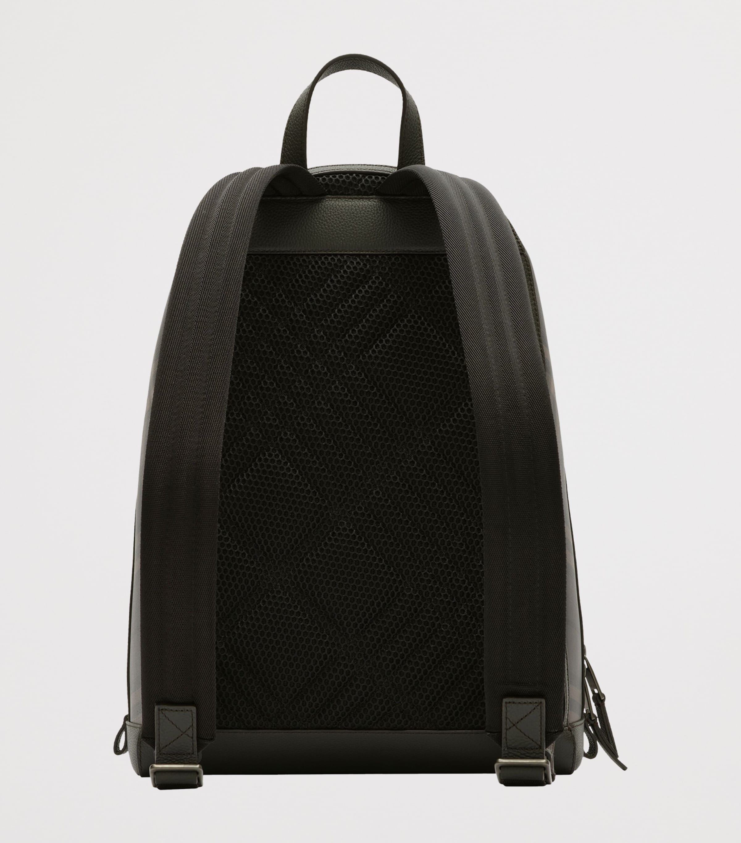 Burberry Canvas City Check Backpack Dark Brown Image 4