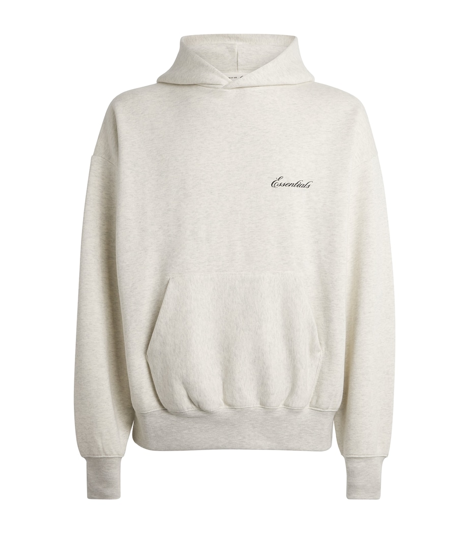 FEAR OF GOD ESSENTIALS Mens Classic Logo Hoodie Oatmeal Heather/lght Image 1
