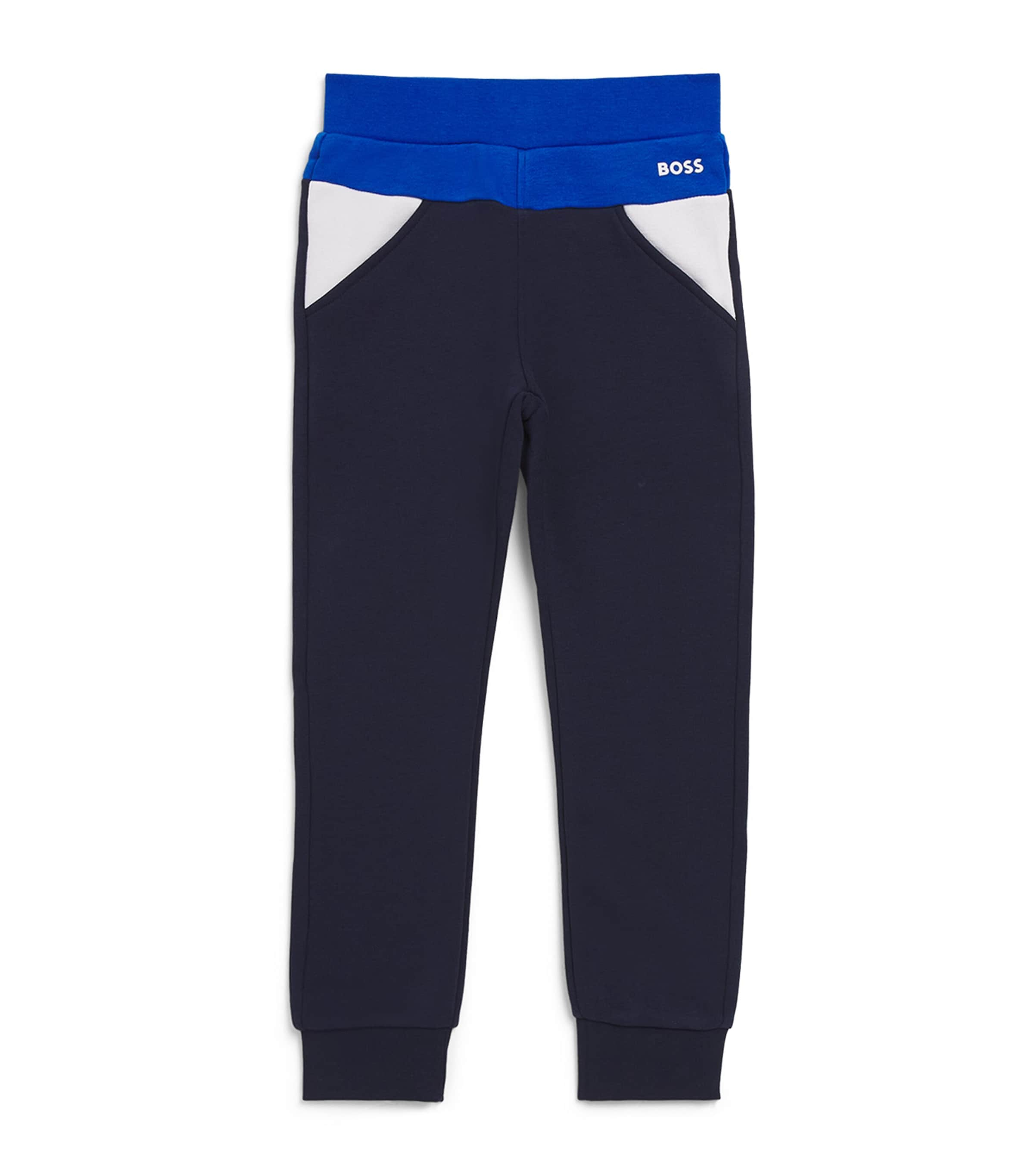 Shop Bosswear Cotton-blend Logo Sweatpants In Navy