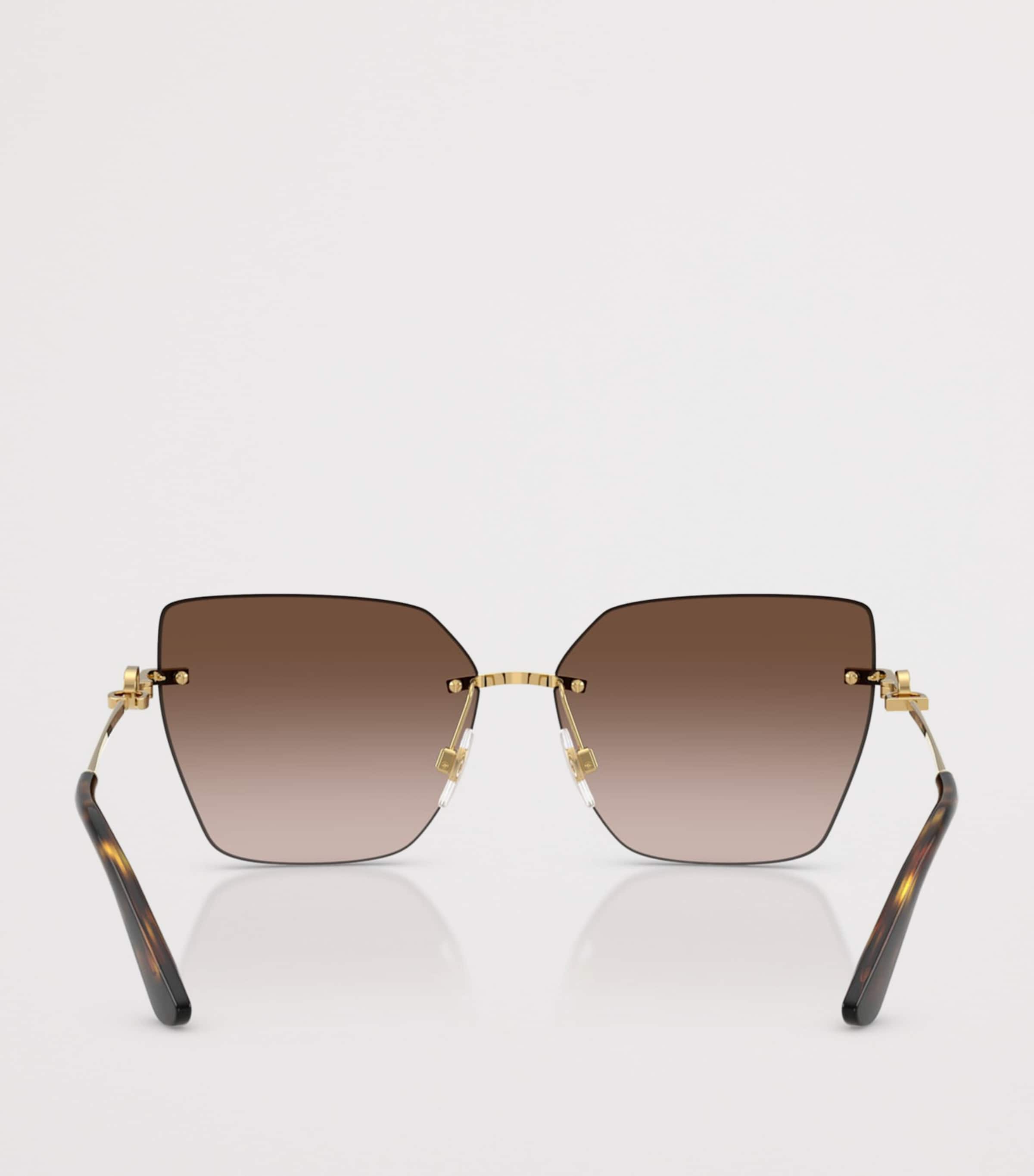 Dolce&Gabbana Metal Cat Eye Sunglasses Gold Image 4
