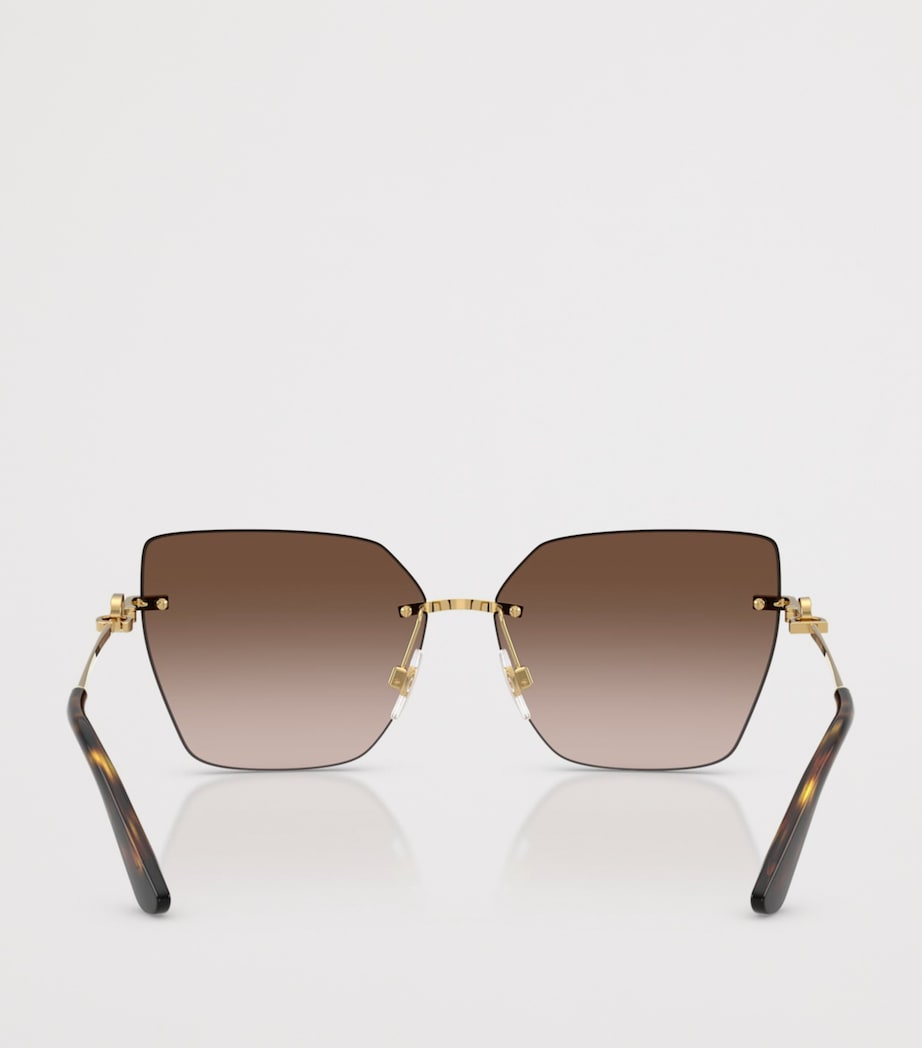 Dolce&Gabbana Metal Cat Eye Sunglasses Gold Image 4