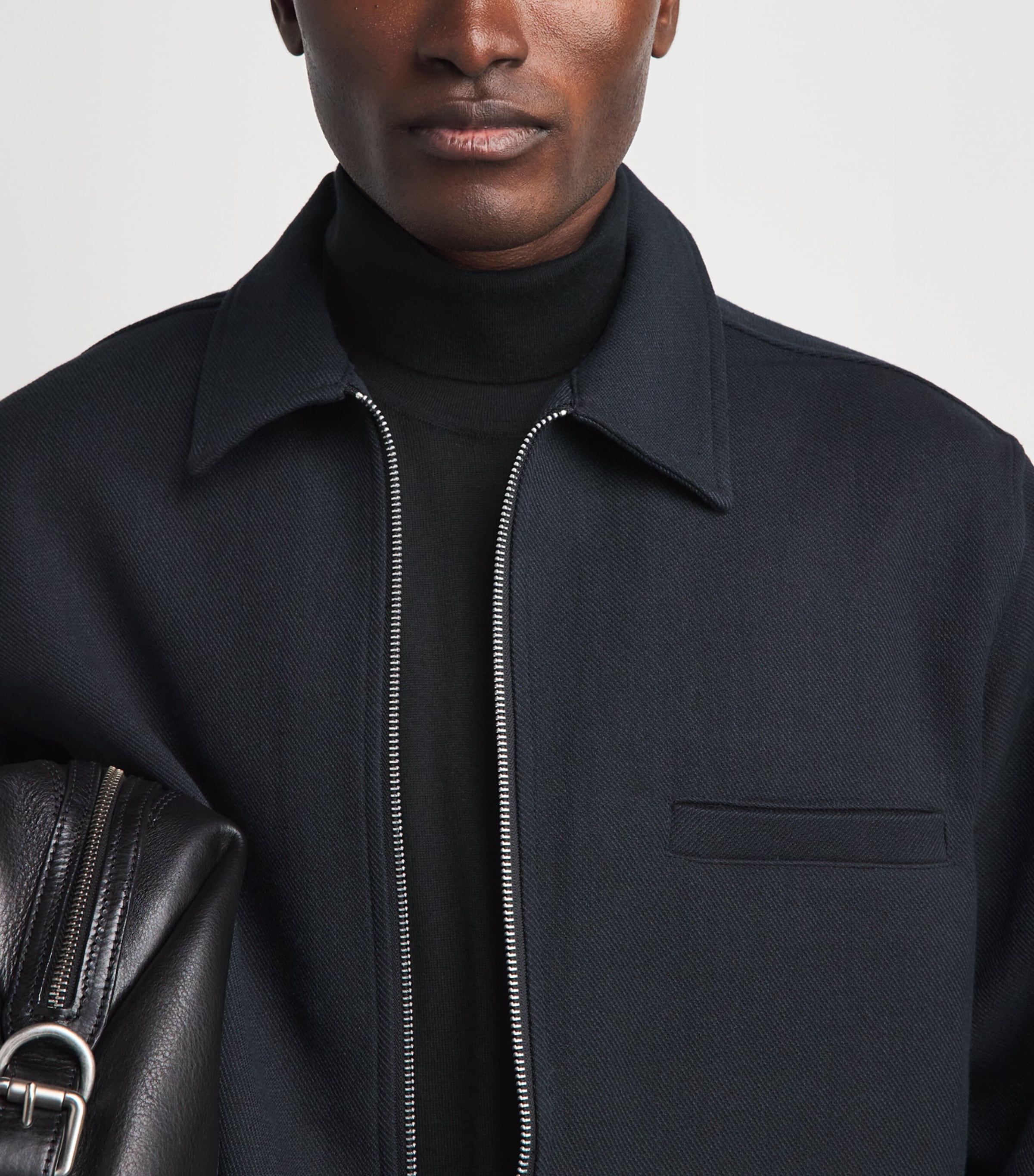 Johnstons Of Elgin Mens Superfine Cashmere Rollneck Sweater Black Image 3