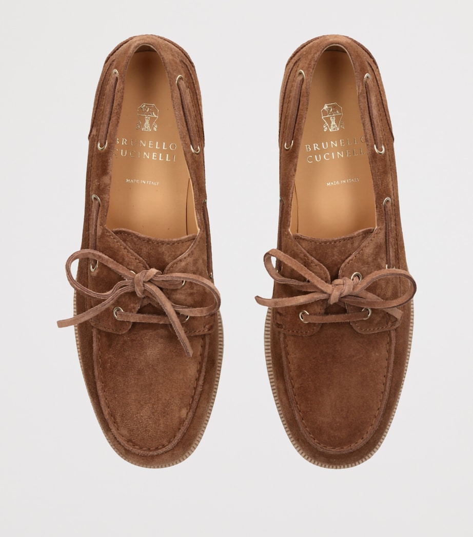 Suede Boat Shoes BROWN Image 4