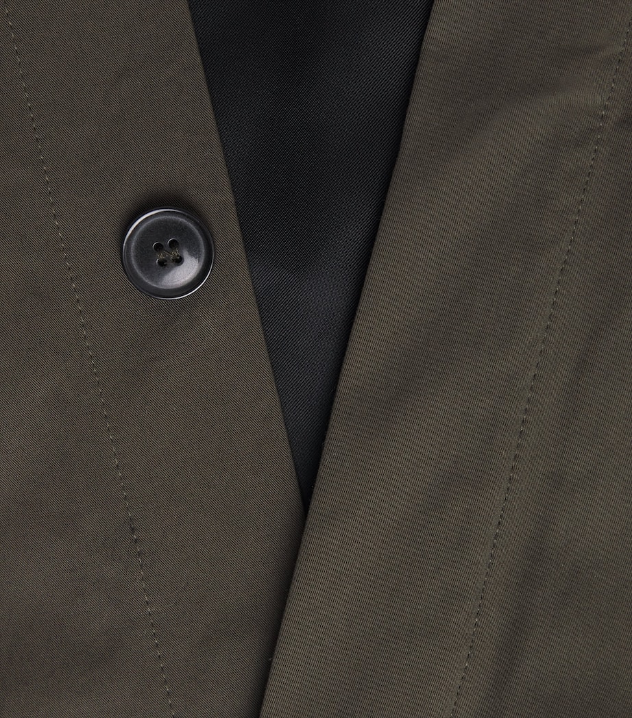 FRAME Womens Cotton Storm-Flap Trench Jacket Military Green Image 6