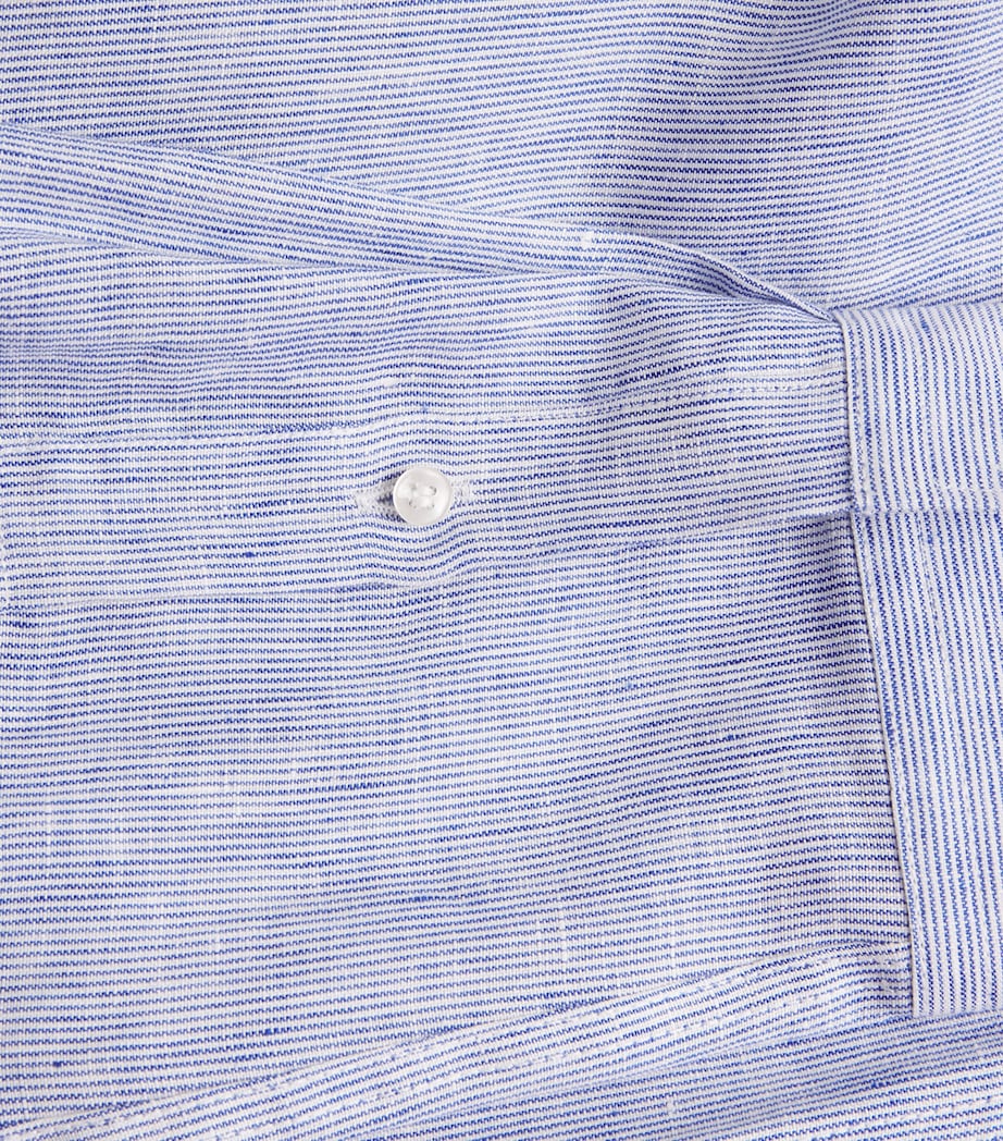 Linen Stripe Shirt VC6 STIP WHITE BLUE Image 5