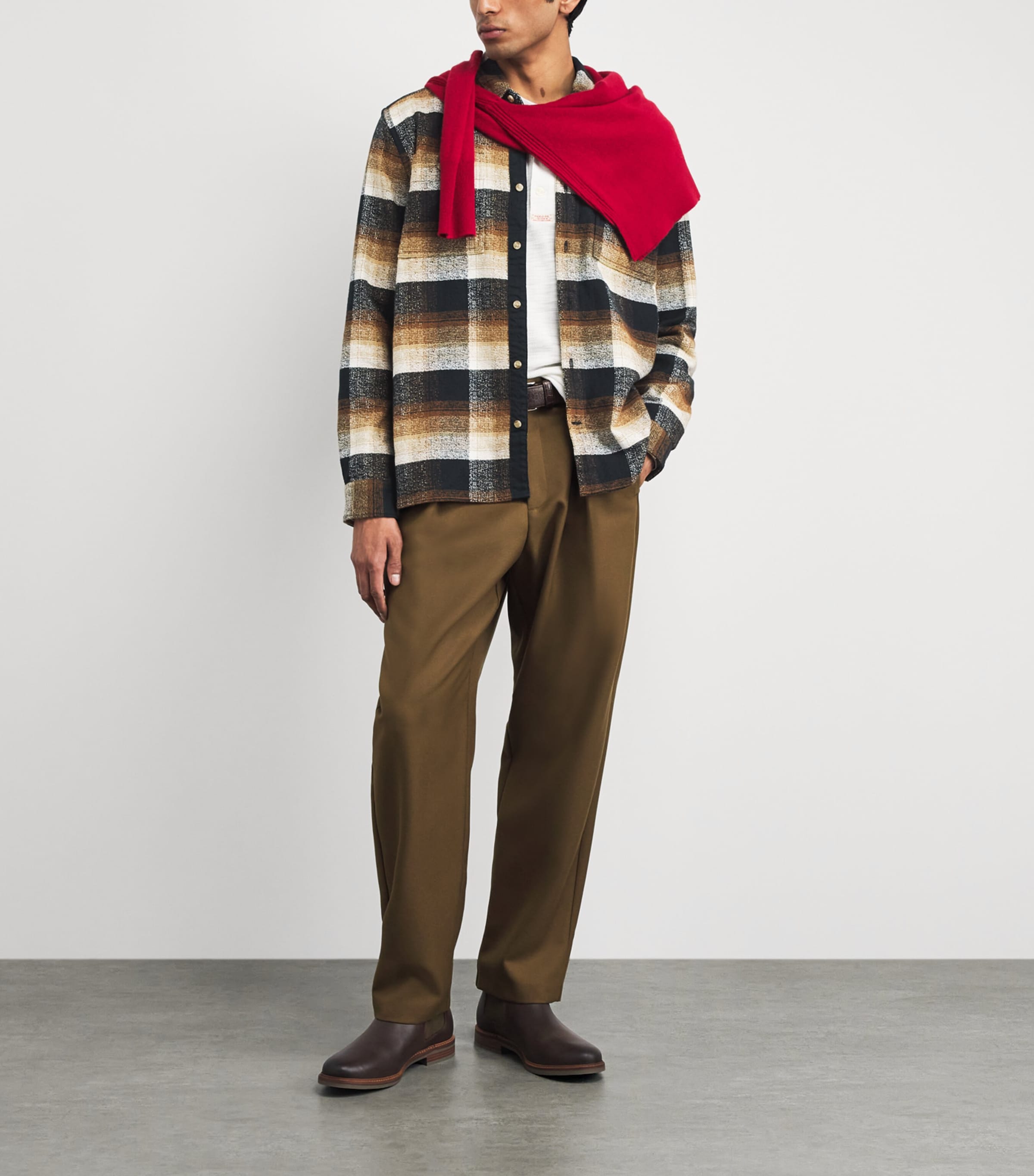 Barbour Mens Cotton Check Woodfoot Relaxed Shirt Black Image 2
