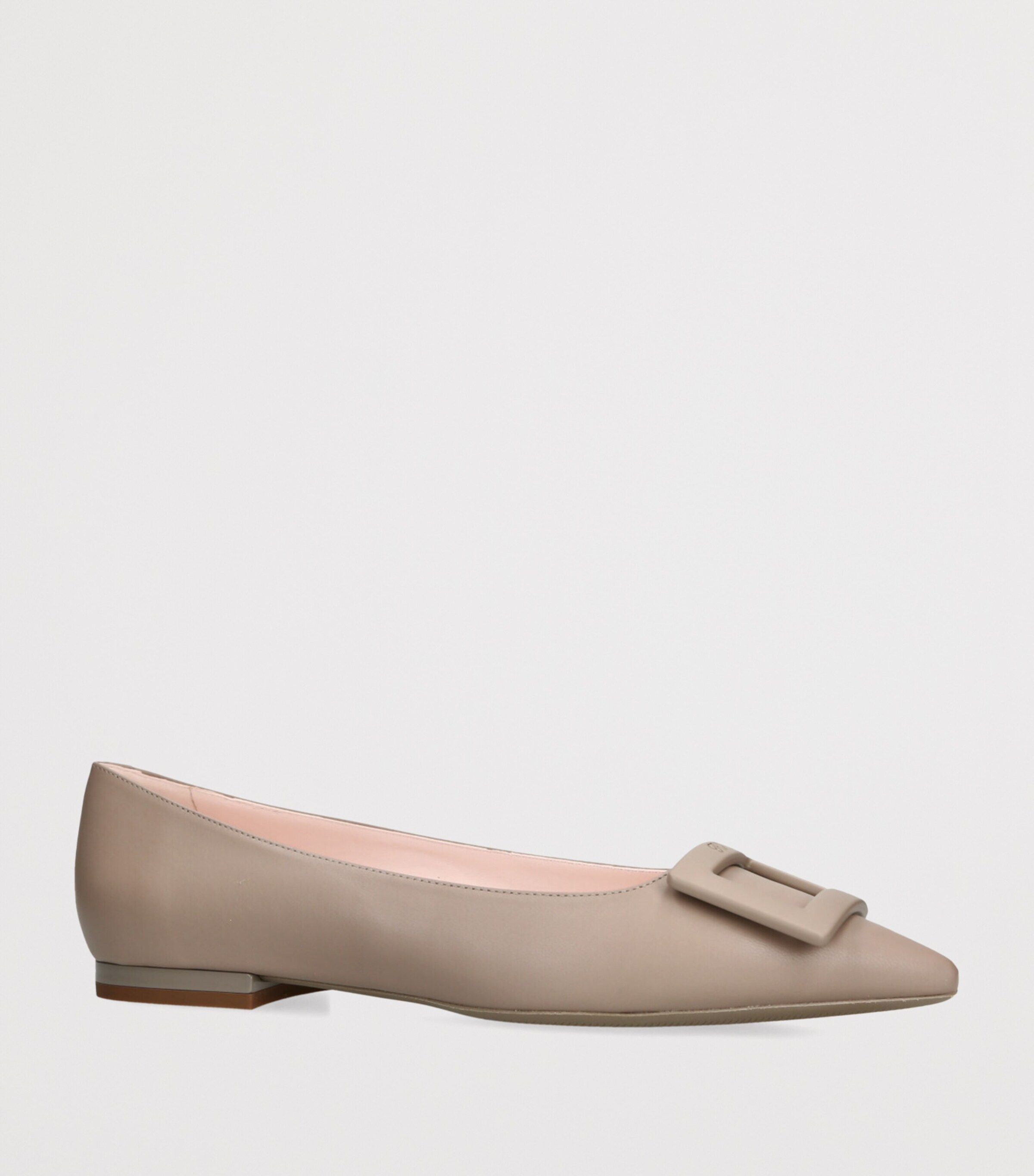 Roger Vivier Leather Gommettine Ballet Flats Taupe Image 3