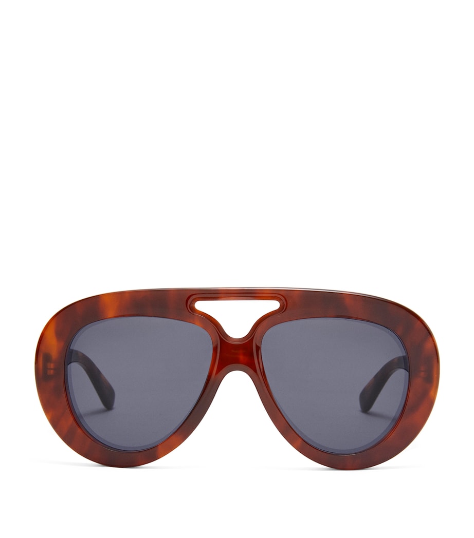Round Spoiler Aviator Sunglasses HAVANA Image 1