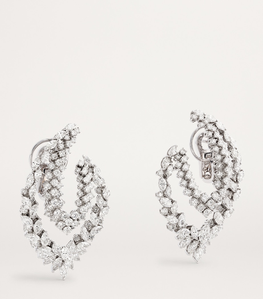 White Gold and Diamond Whisper Earrings WHITE GOLD Image 3