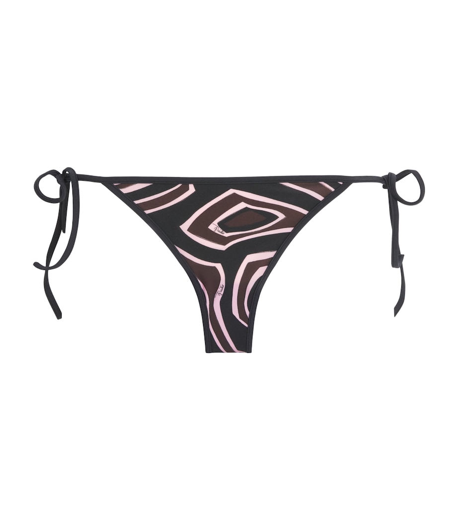 PUCCI Womens Labirinto Print Bikini Bottoms Khaki Pink Image 1