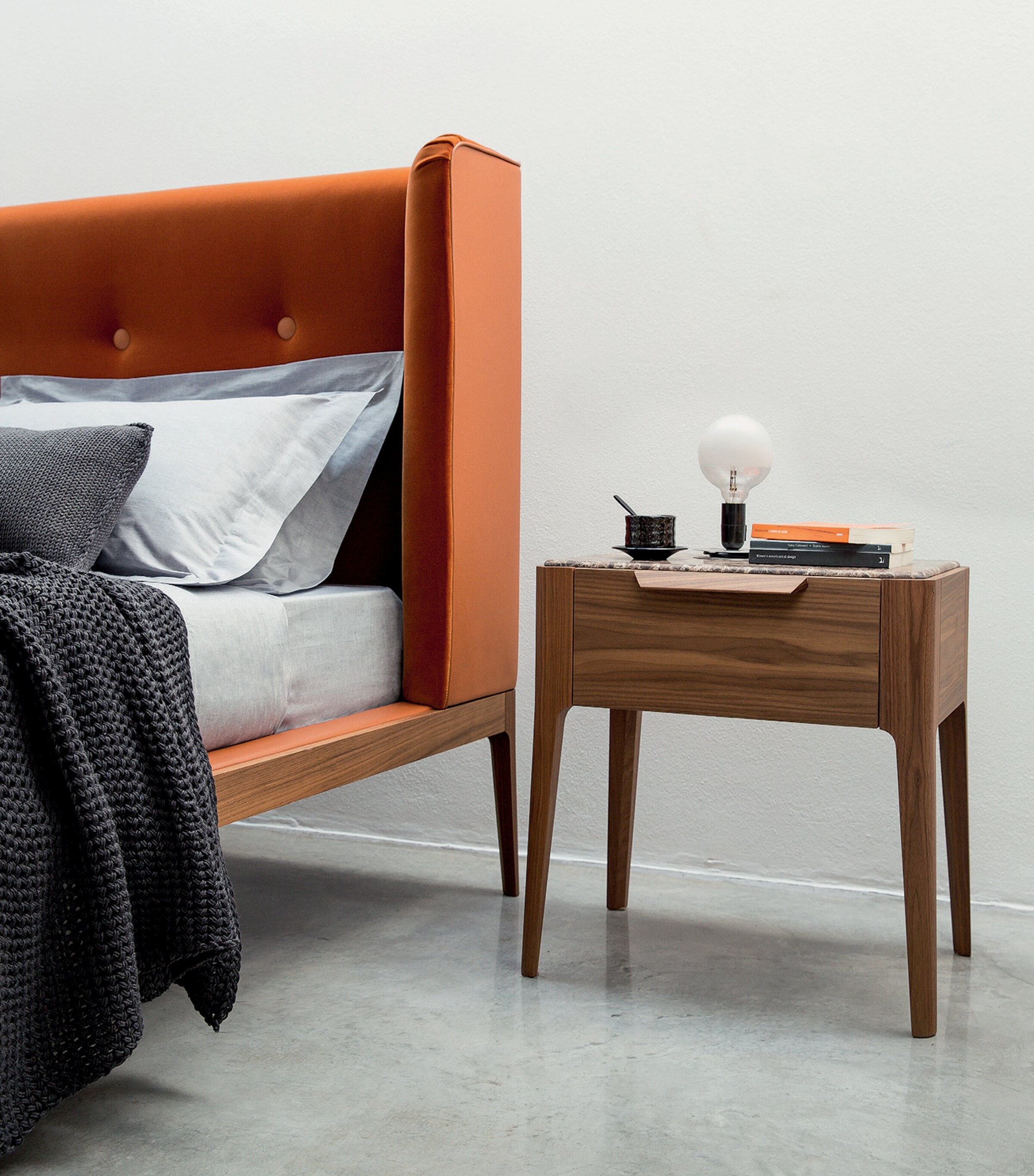 Walnut Ziggy Bedside Table WALNUT Image 2