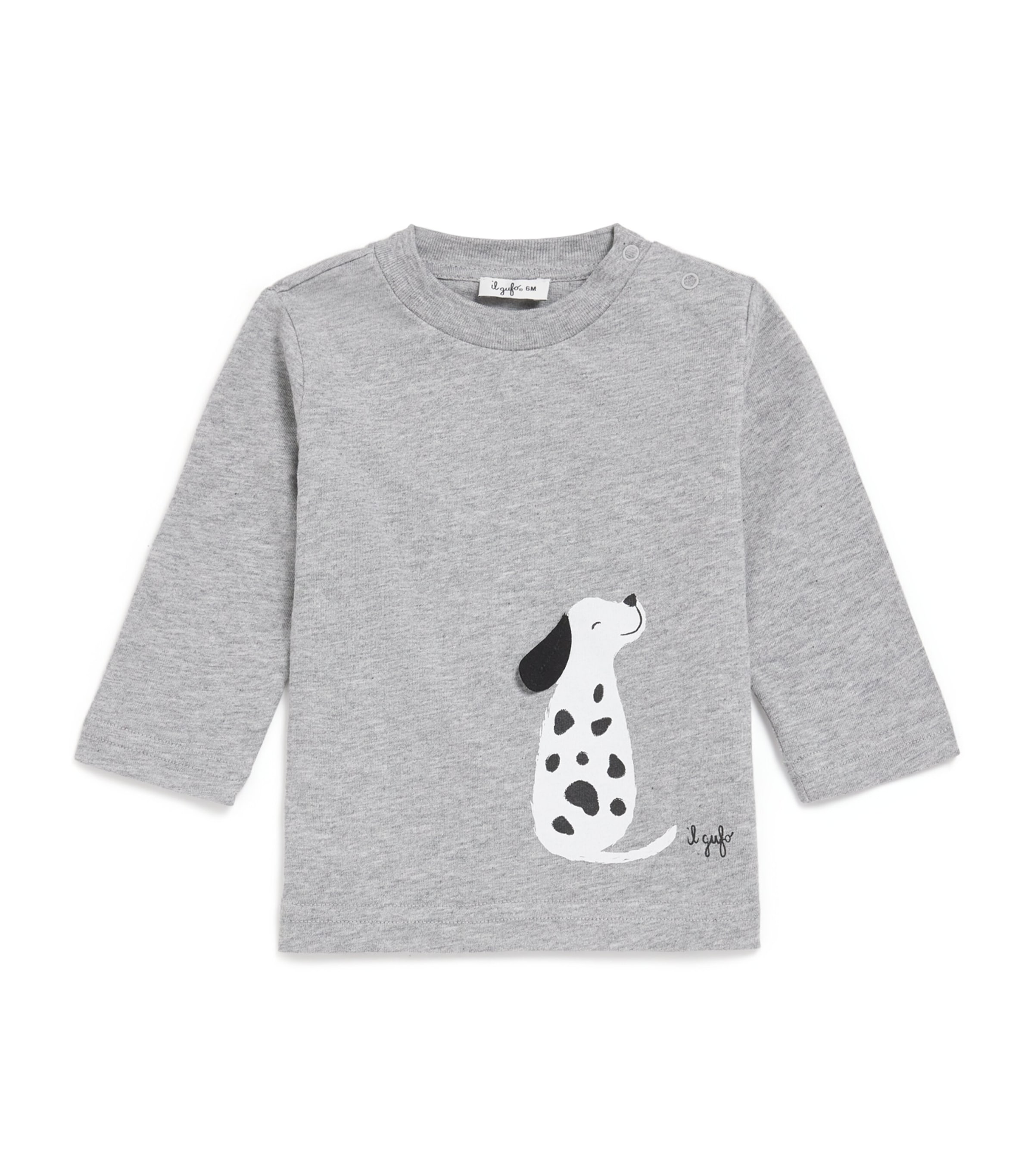 Il Gufo Kids' Cotton Dalmatian Print T-shirt In Gray