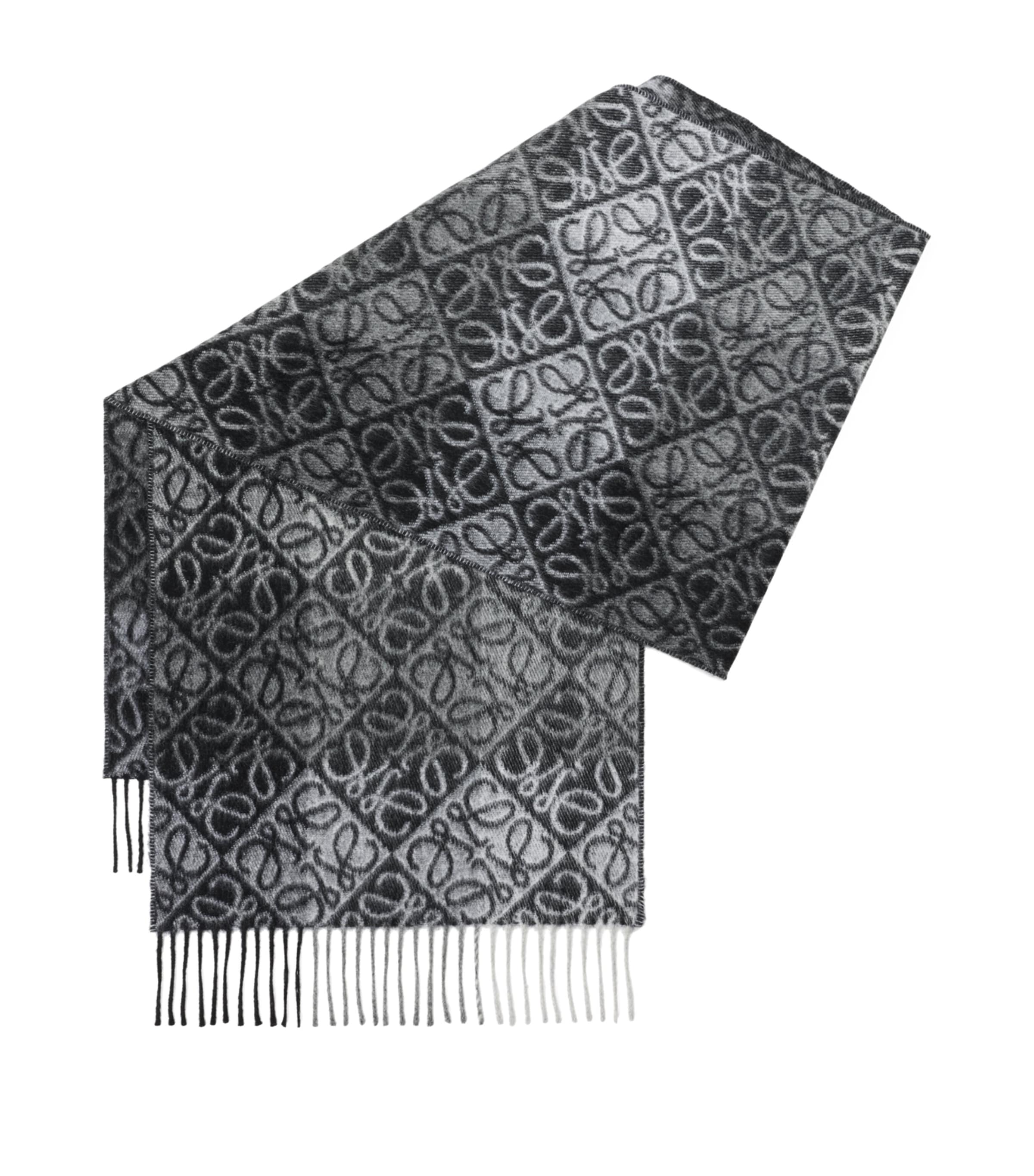LOEWE Wool-Cashmere Anagram Scarf Black/white Image 1