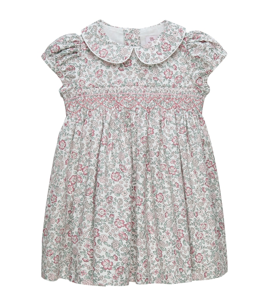 Trotters Cotton Arabella Smocked Dress (6-24 Months) Pink Image 1
