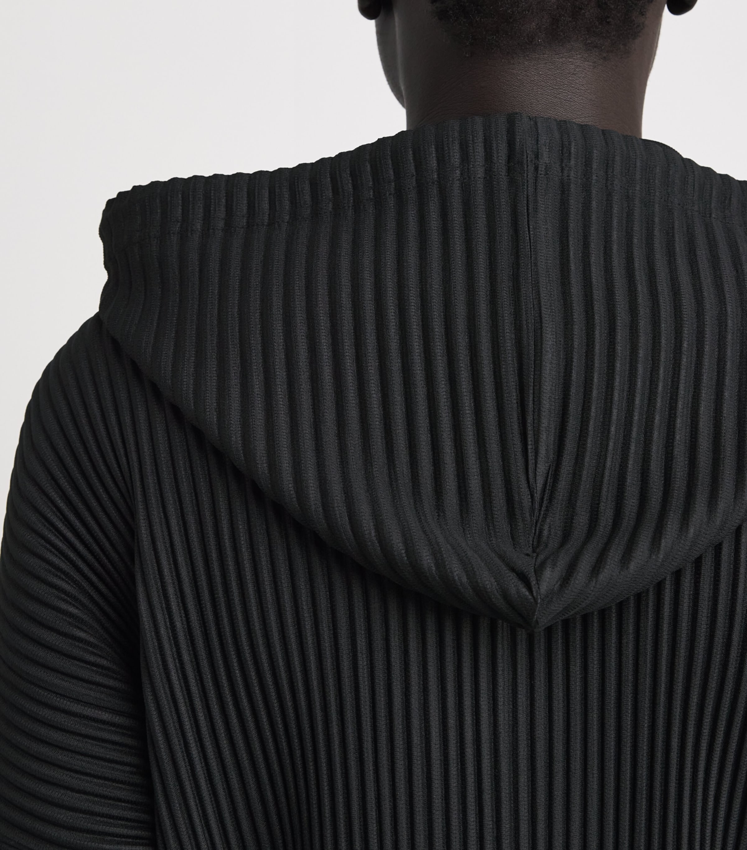 Homme Plissé Issey Miyake Mens Pleated Hoodie Black Image 3