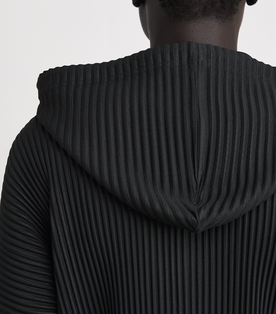 Homme Plissé Issey Miyake Mens Pleated Hoodie Black Image 3