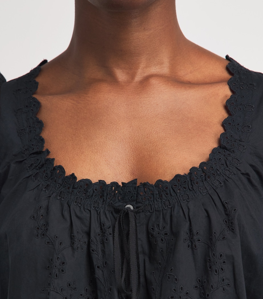 DÔEN Womens Organic Cotton Traveler Blouse Black Image 3