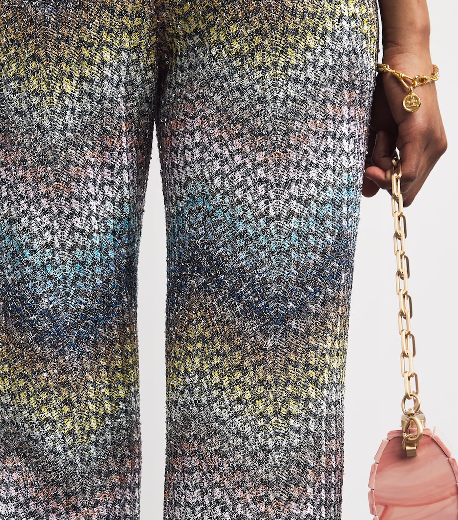 Missoni Womens Knitted Wide-Leg Trousers Smsns Mlt Bl Ylw Vlt Image 3