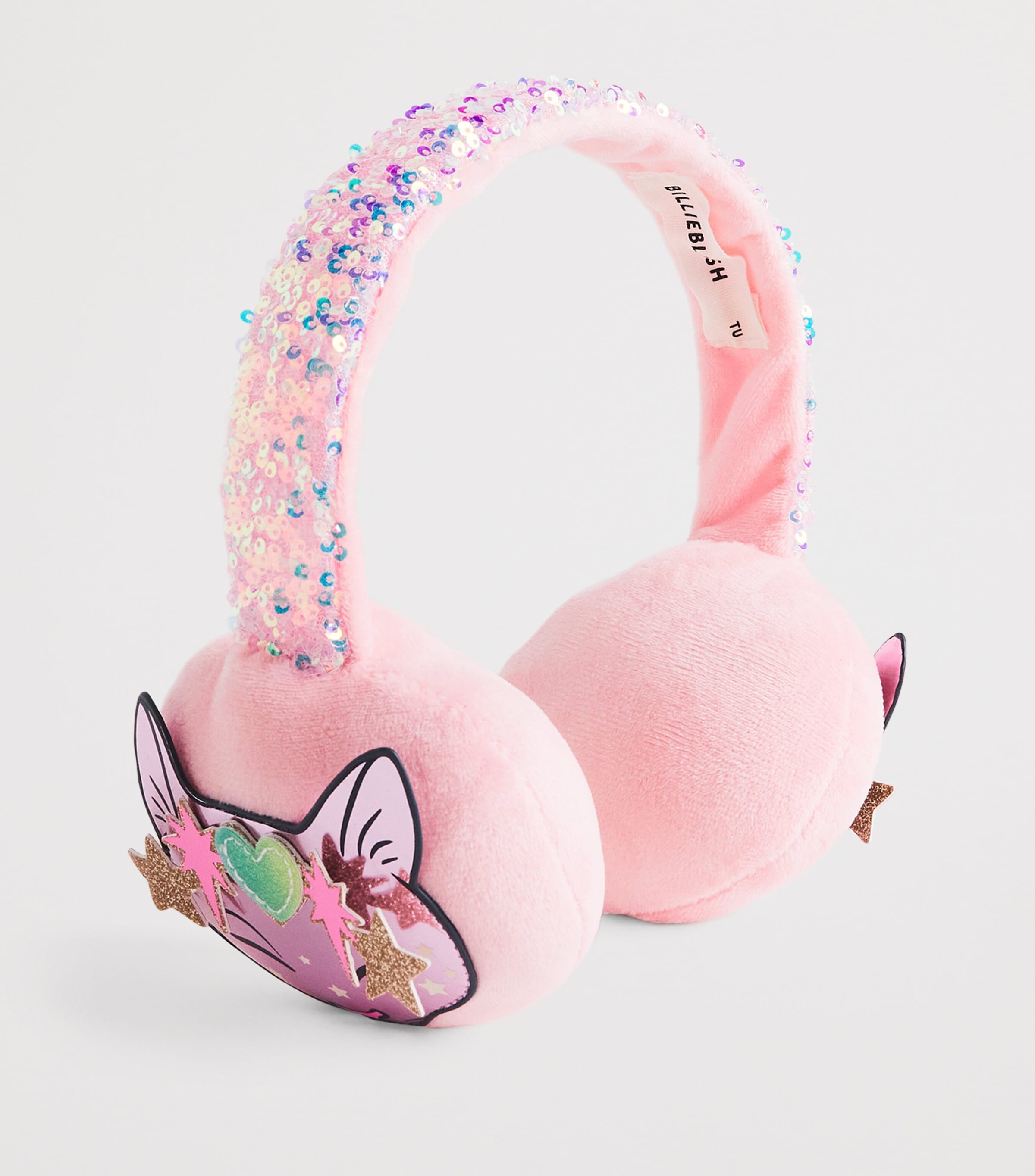 Embellished Cat Earmuffs PEACH Image 2