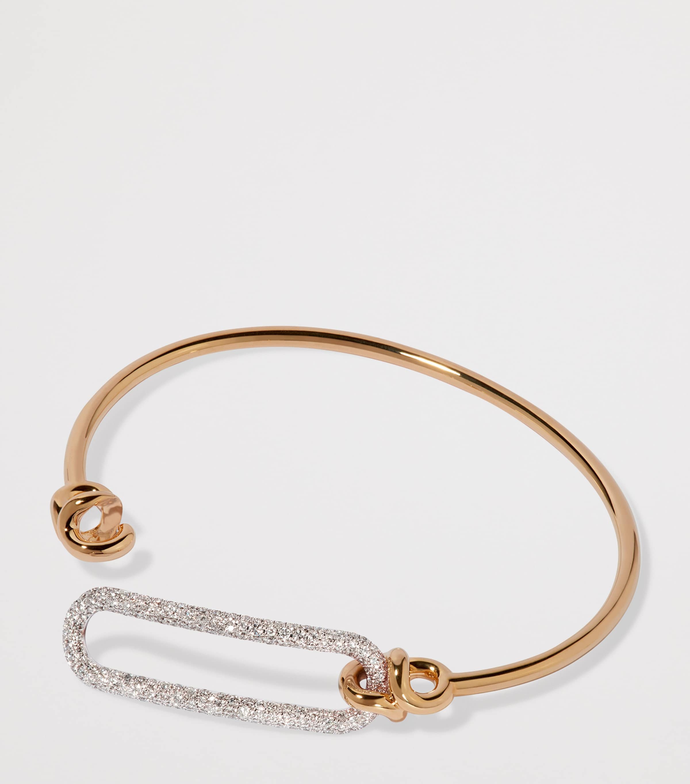 Yellow, White Gold and Diamond Knuckle Dust Bangle YELLOW GOLD Image 3