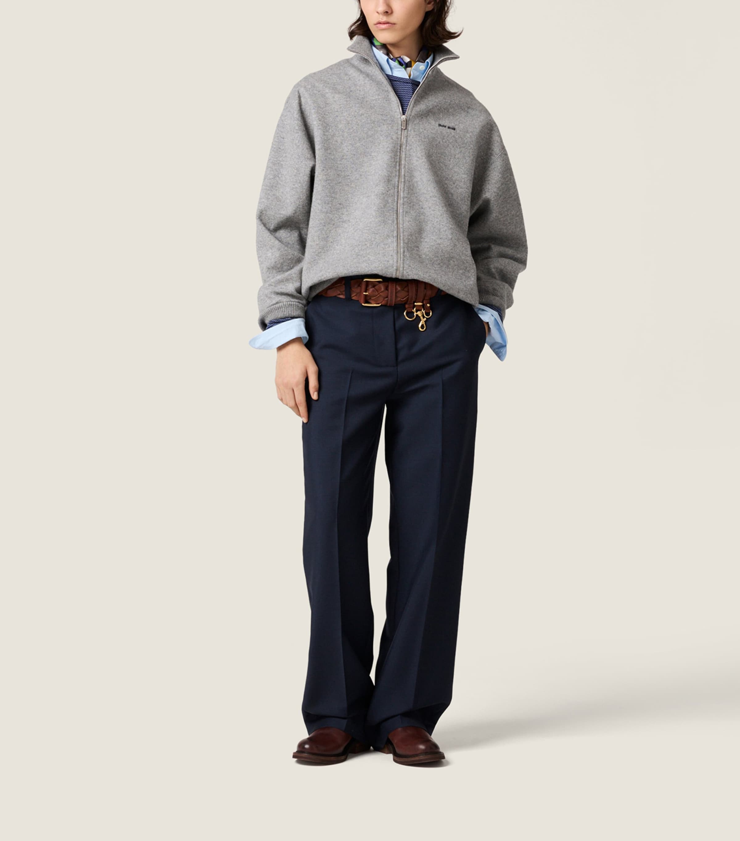 Miu Miu Womens Cashmere Zip-Up Cardigan Image 2