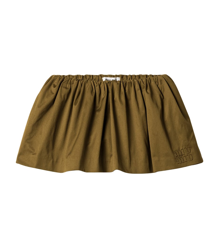 Miu Miu Womens Cotton Satin Flared Mini Skirt Image 1
