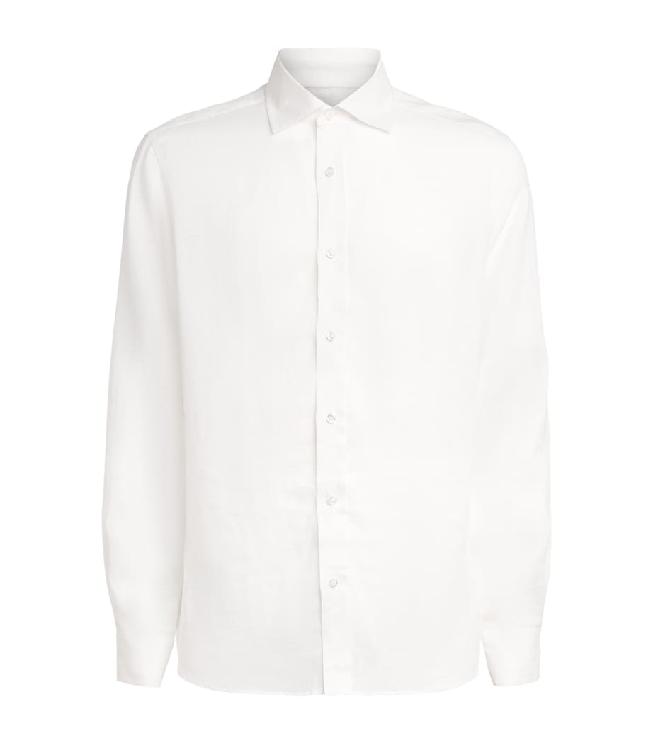 Ralph Lauren Purple Label Mens Linen Shirt Optic White Image 1
