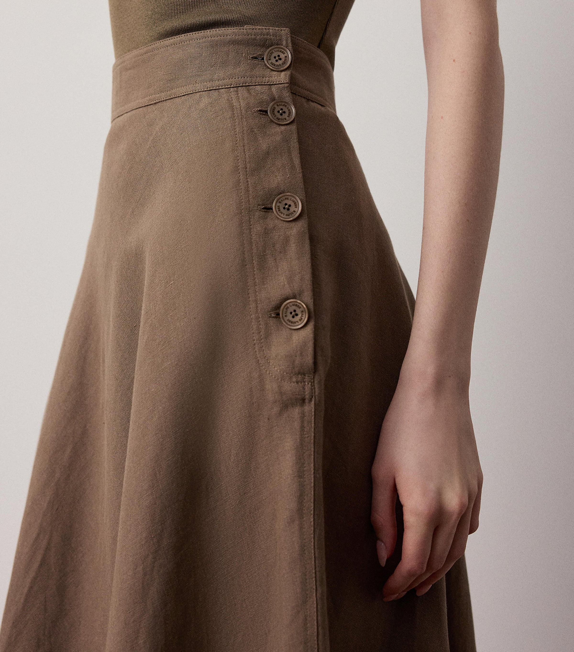 Ralph Lauren Collection Womens Linen Kenzie Skirt Portobello Image 4