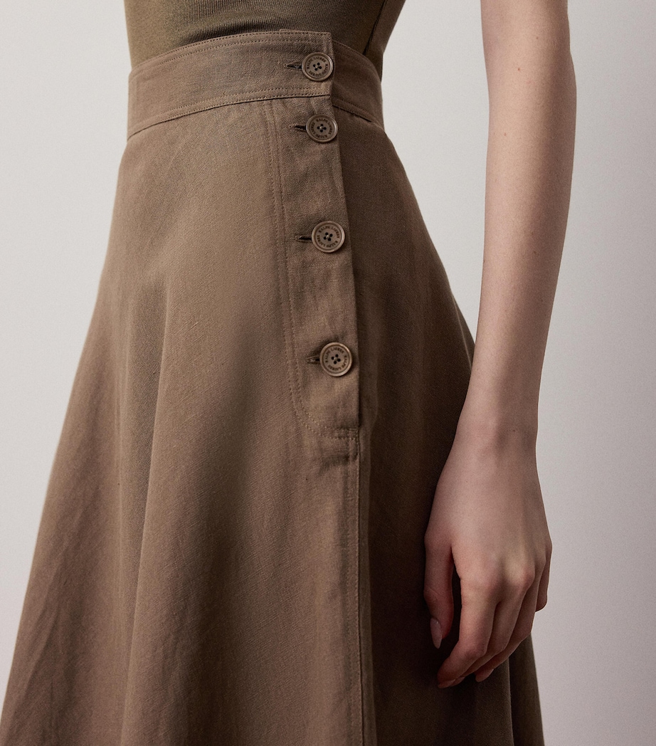 Ralph Lauren Collection Womens Linen Kenzie Skirt Portobello Image 4