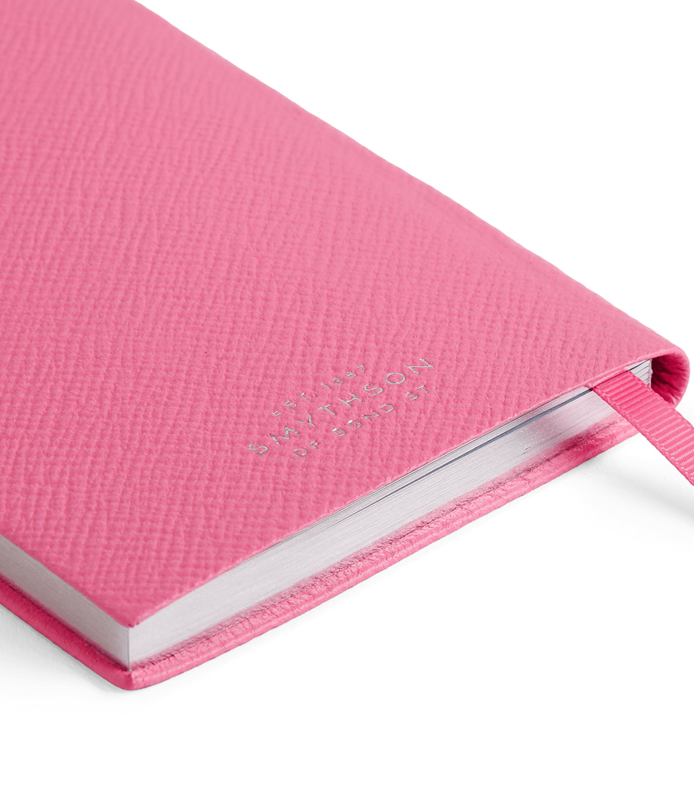 Smythson Leather Panama Notebook Flamingo Image 4