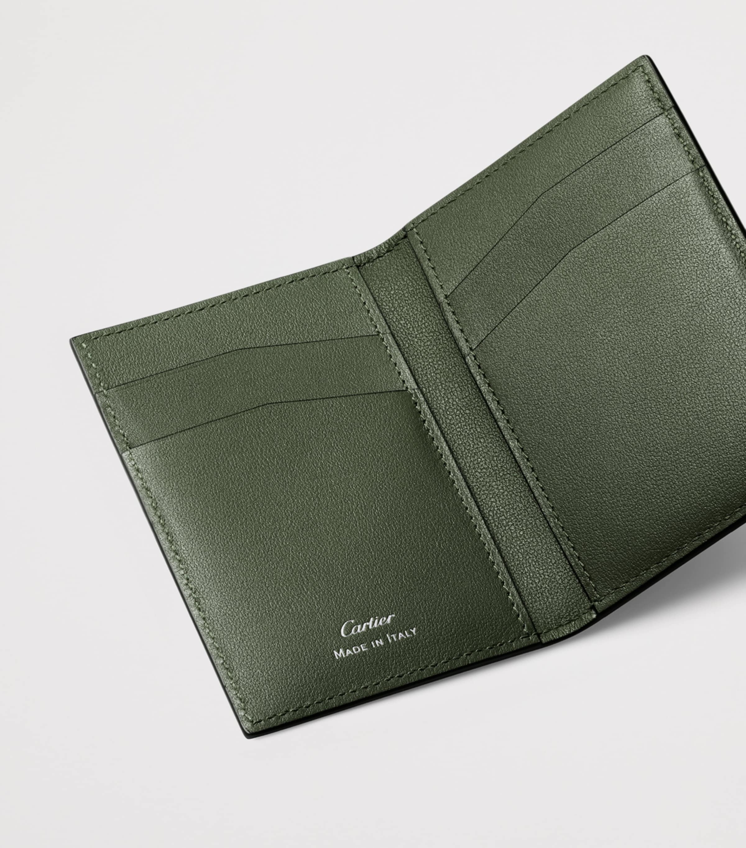 Cartier Leather Losange Bifold Card Holder Green Image 4