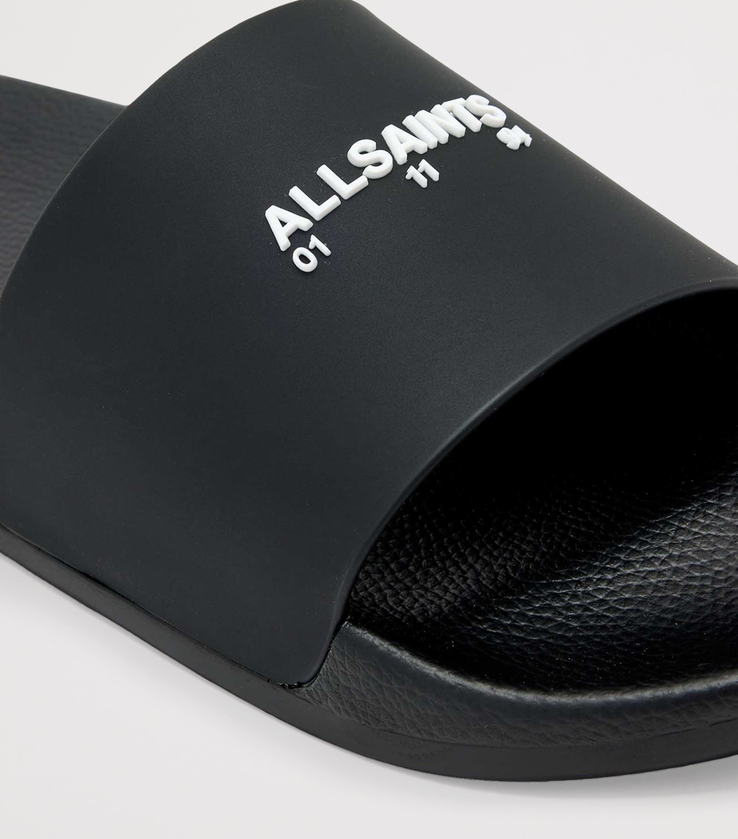 AllSaints Rubber Date Slides Black Image 5