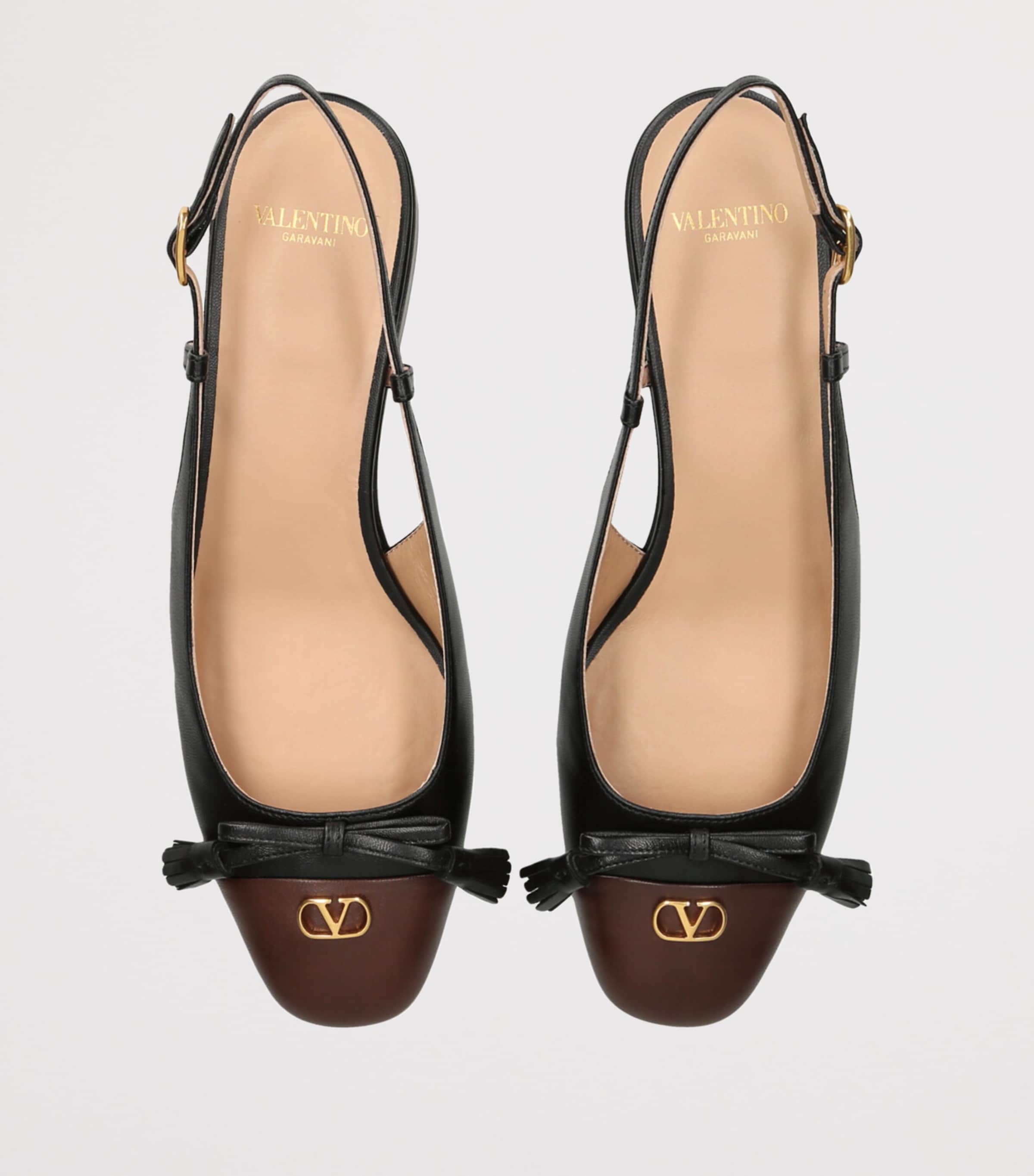 フラットシューズ VALENTINO Two-tone leather Valet Du Roe ballerinas Valentino Garavani Two-Tone Leather Valet Du Roe Ballerina
