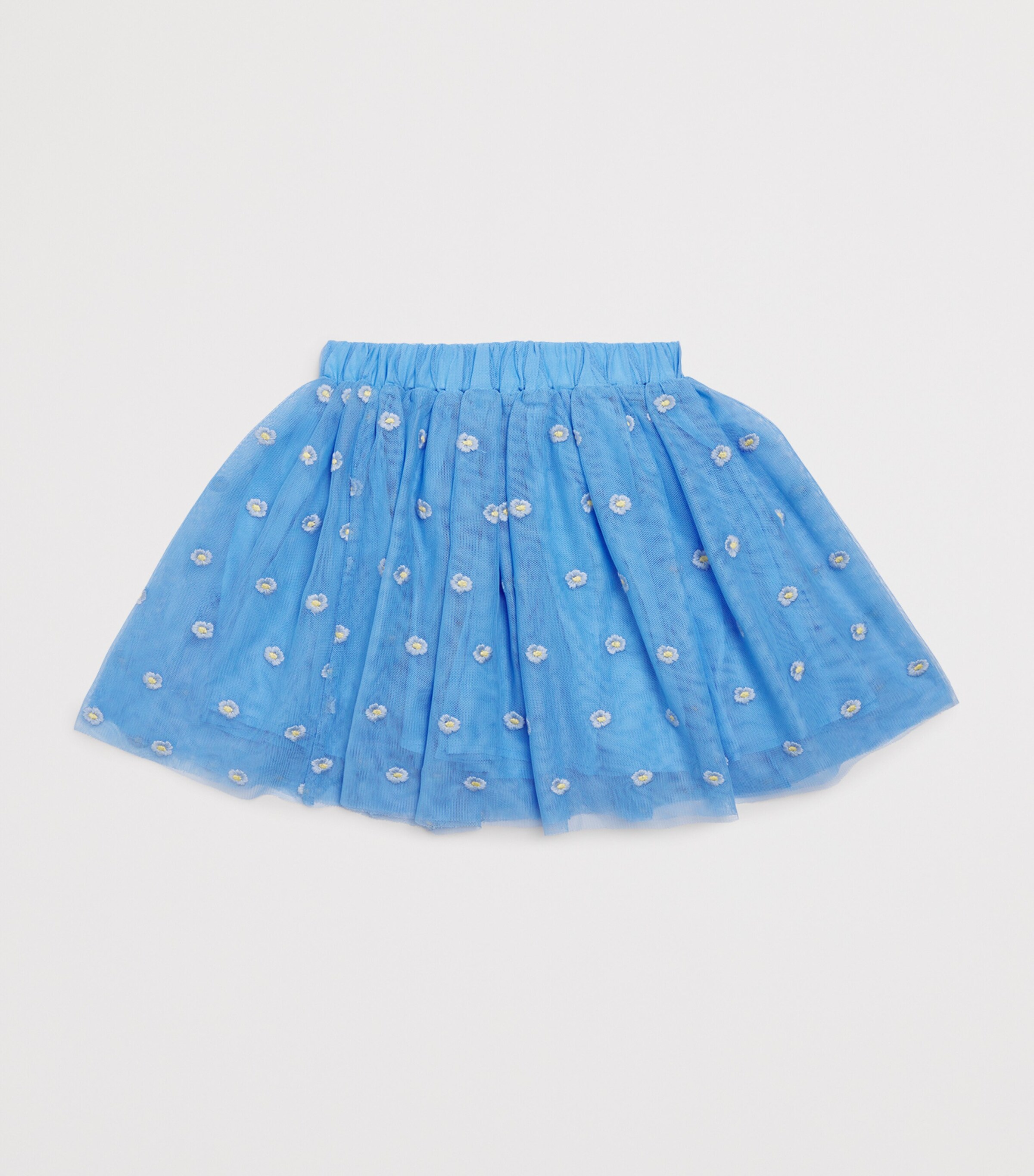 Tulle Embroidered Daisy Skirt (2-14 Years) 636EMAZZURRO/EMBR Image 2