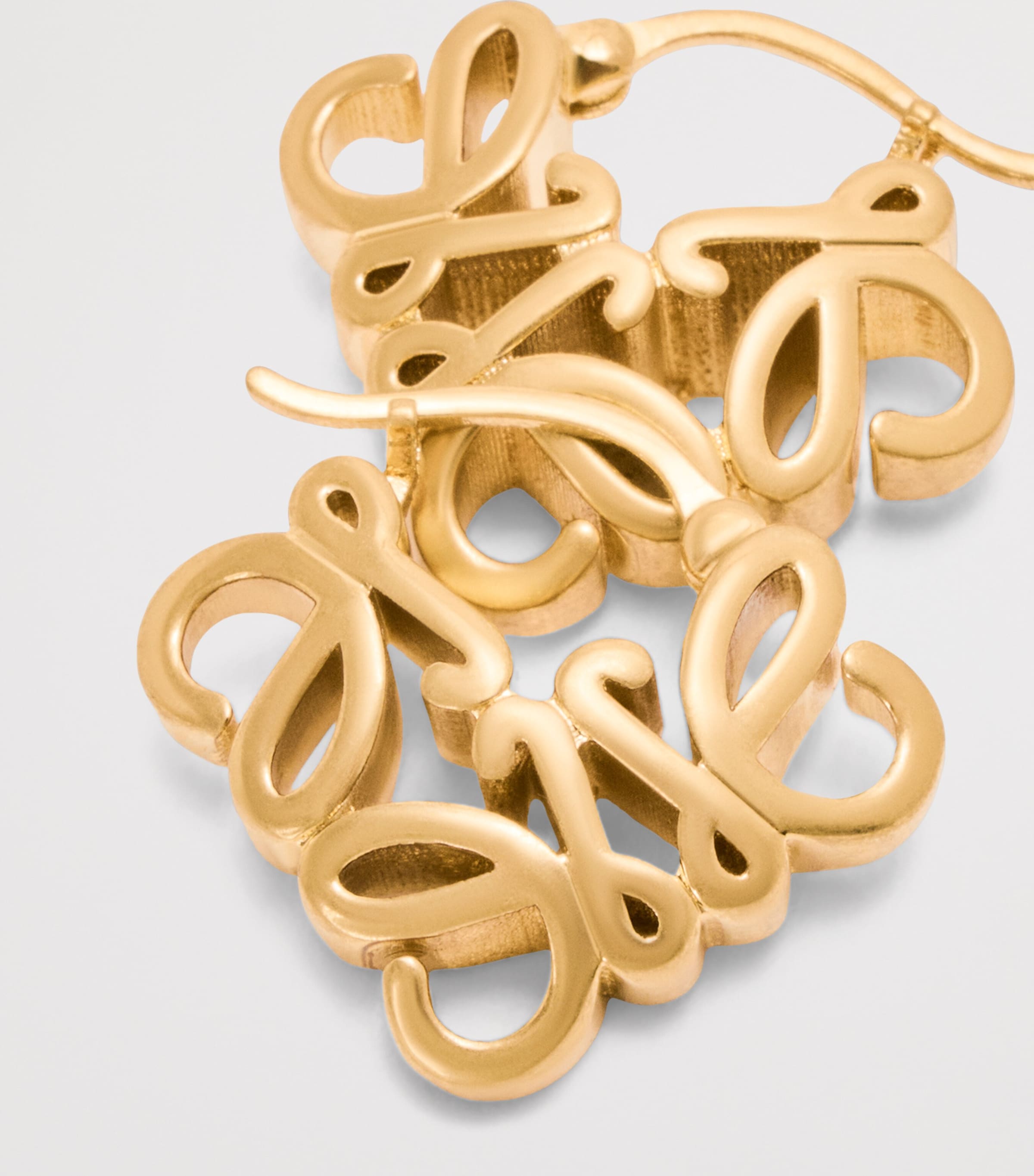 LOEWE Bombé Anagram Hoop Earrings Gold Image 3