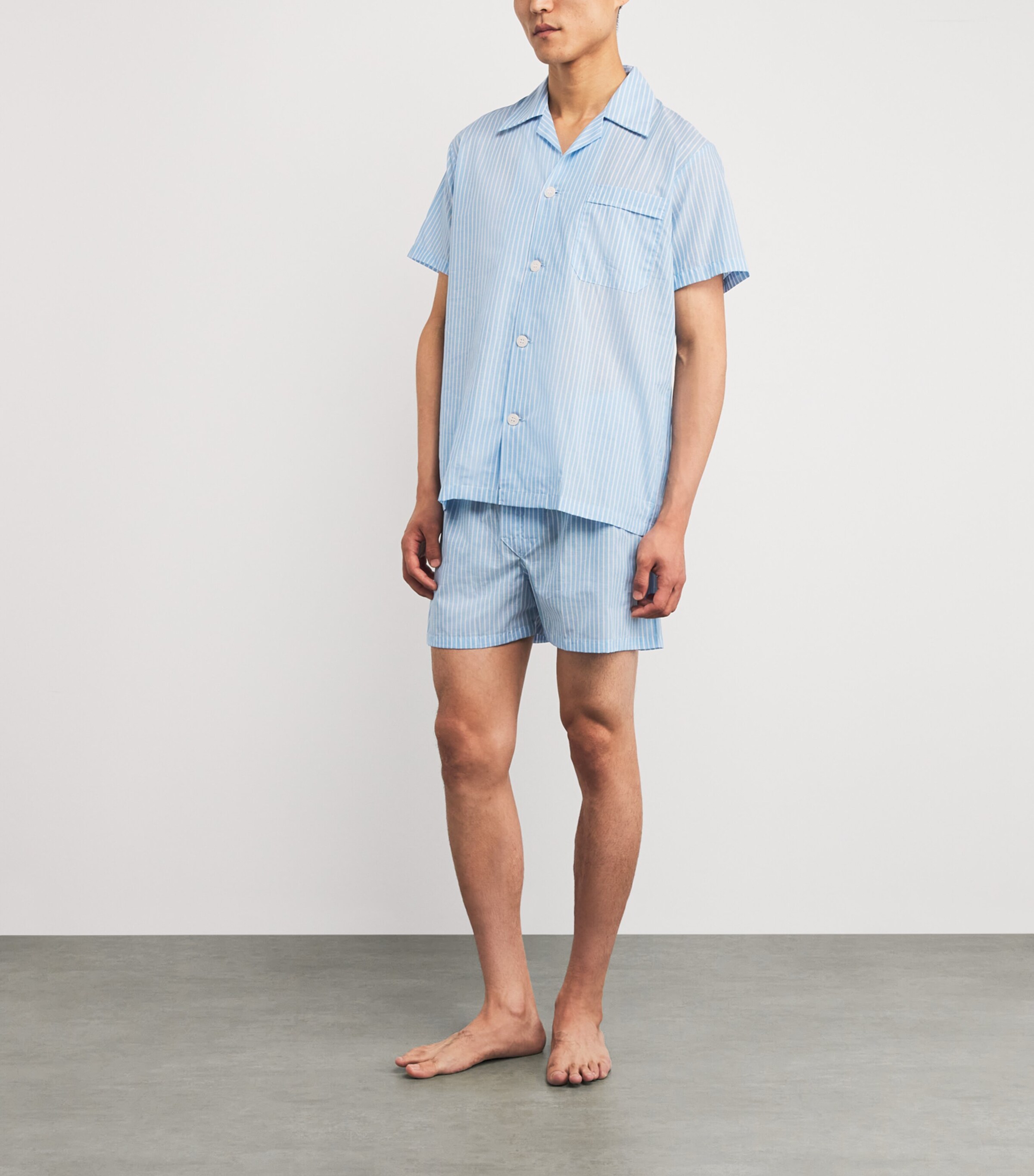 Derek Rose Mens Cotton Amalfi Pyjama Set Blue Image 2