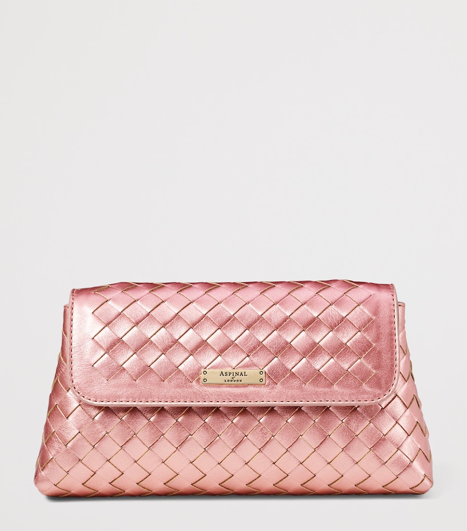 Metallic Leather Clutch Bag PINKMETALLIC Image 2