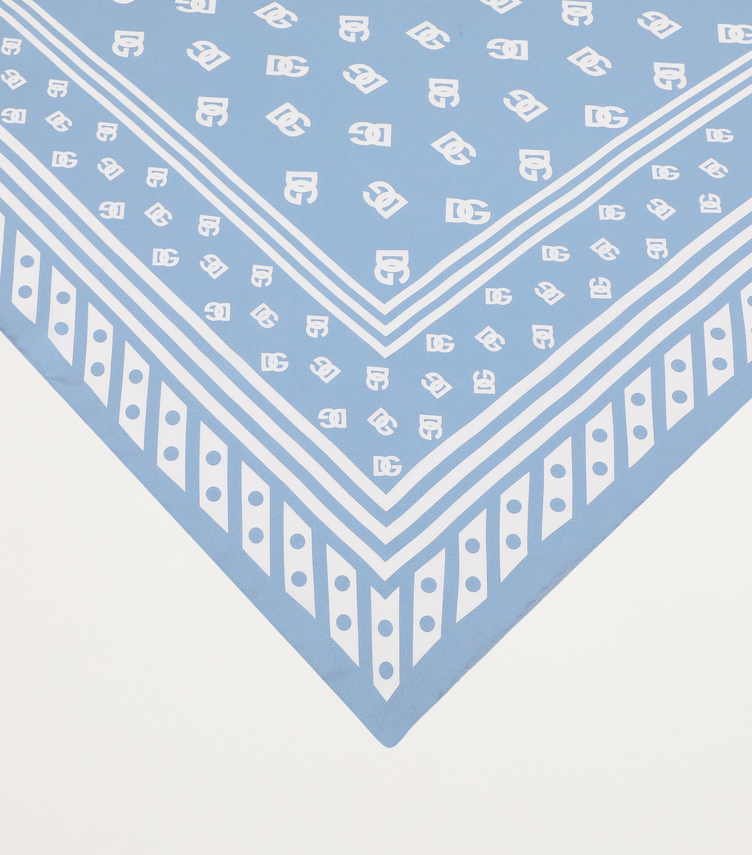 Silk Monogram Print Scarf HC4ZW- F.AZZURRO Image 2